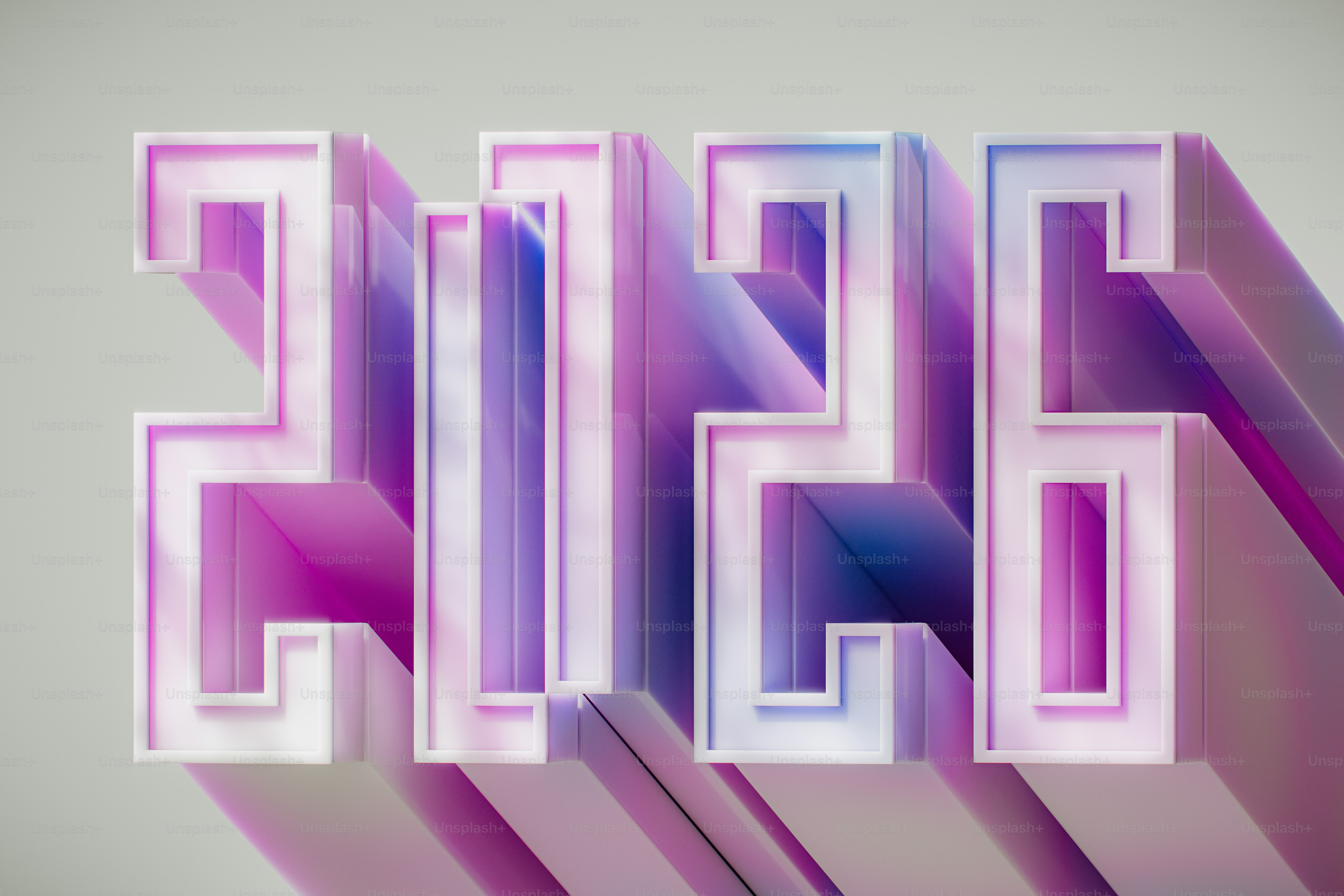 3D numbers 2026 with purple and blue gradient