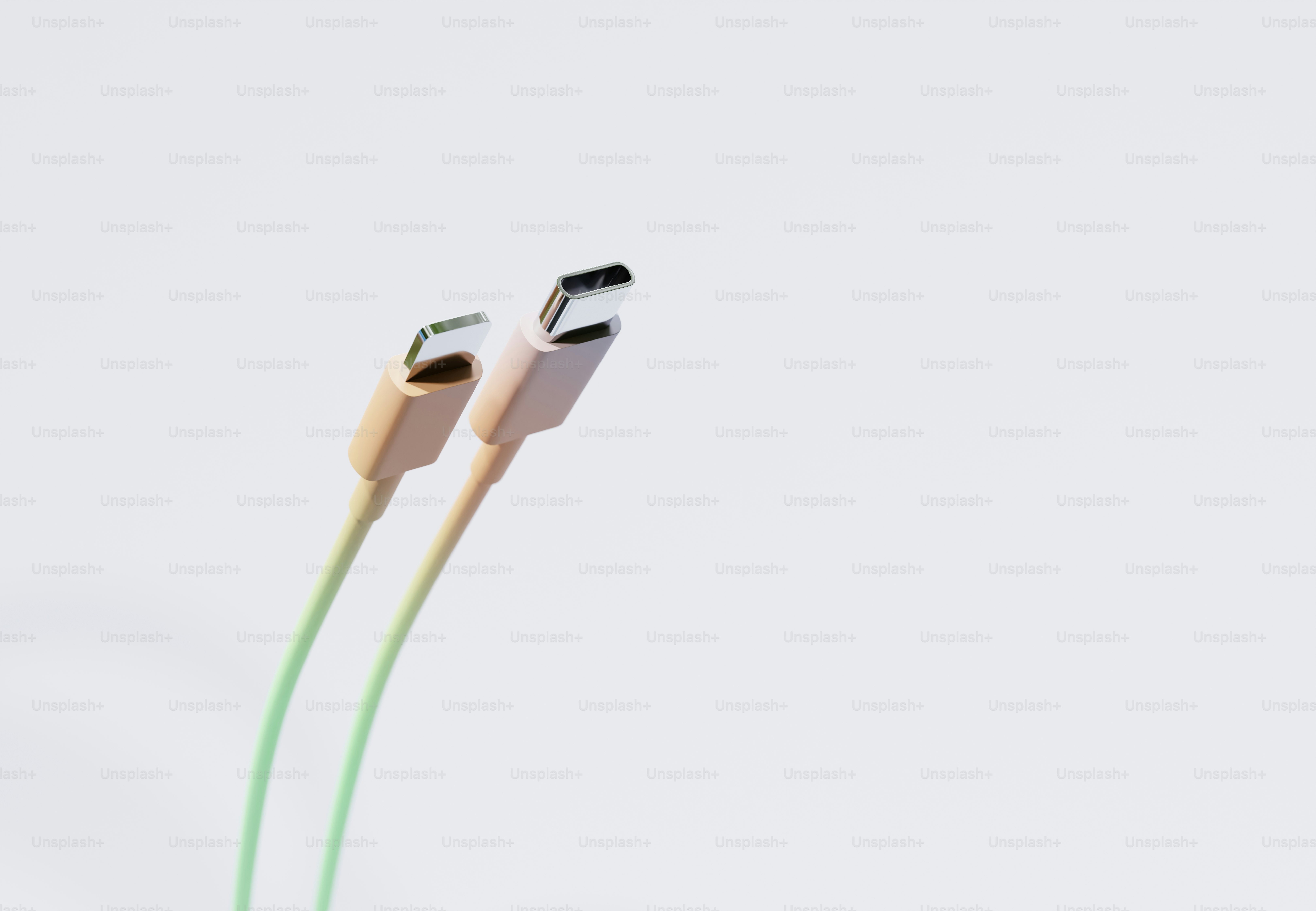 Zwei USB-C-Kabel auf weißem Hintergrund