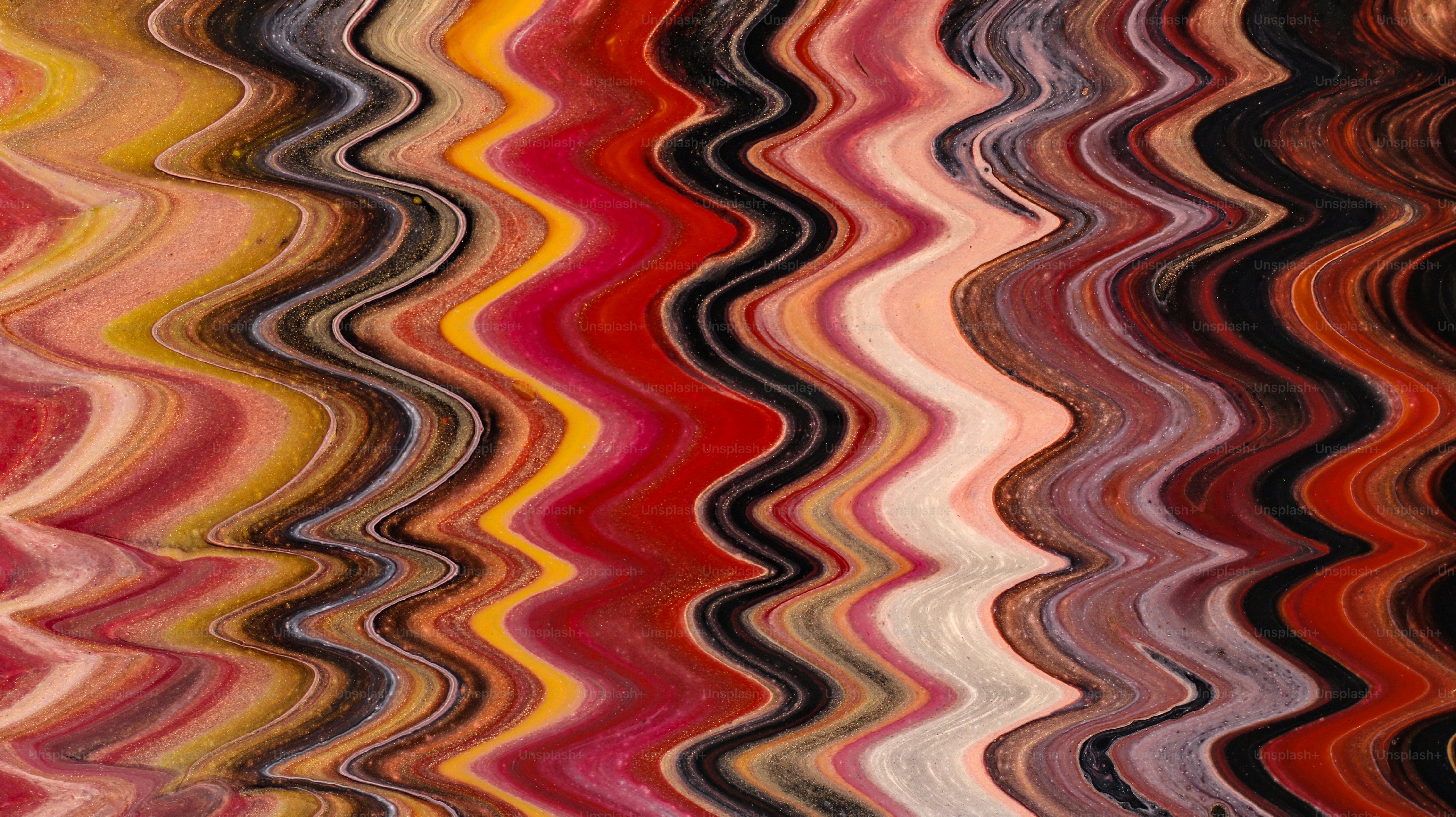 Abstract wavy lines with warm colors