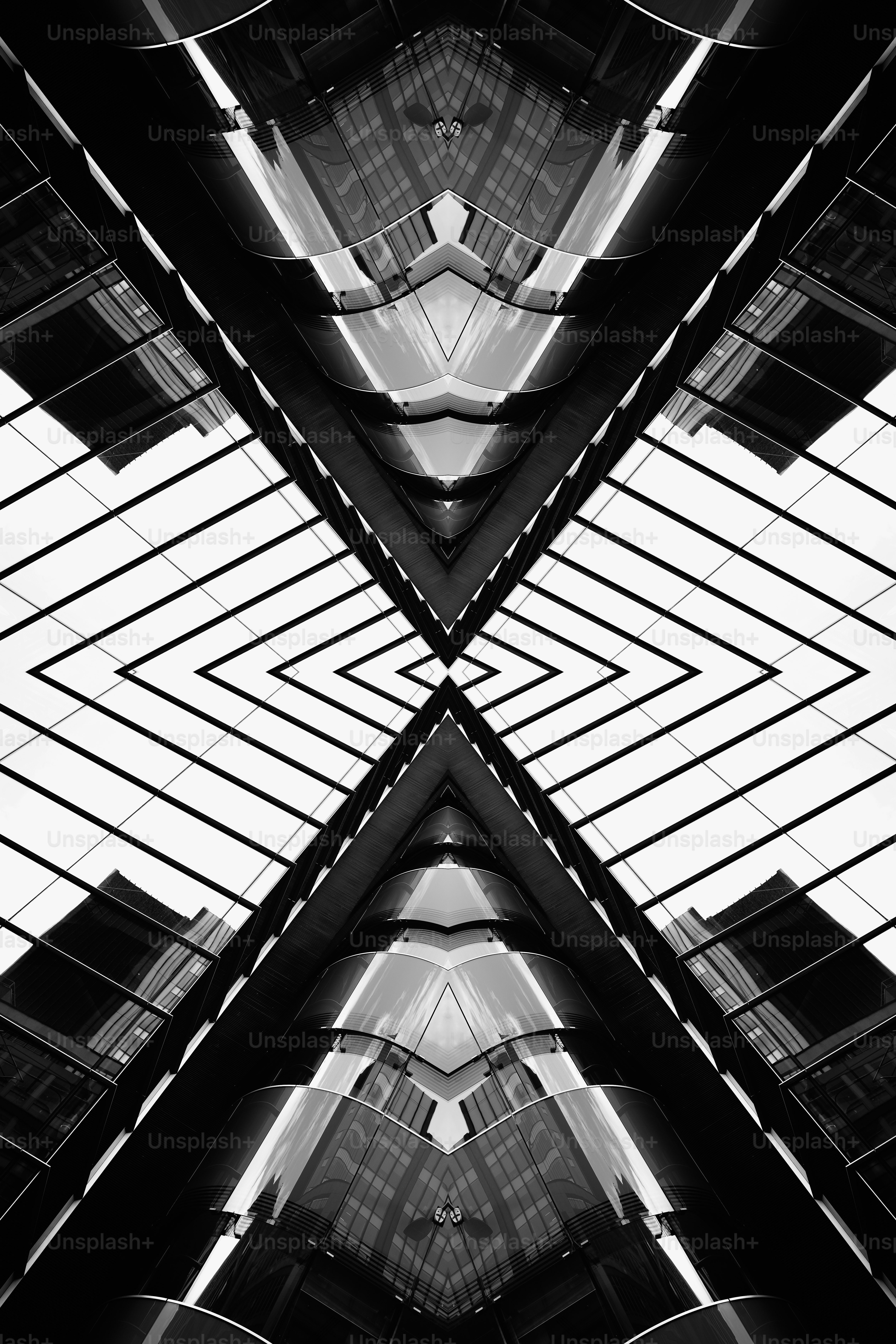 Symmetrical abstract of modern building architecture photo – Abstract ...