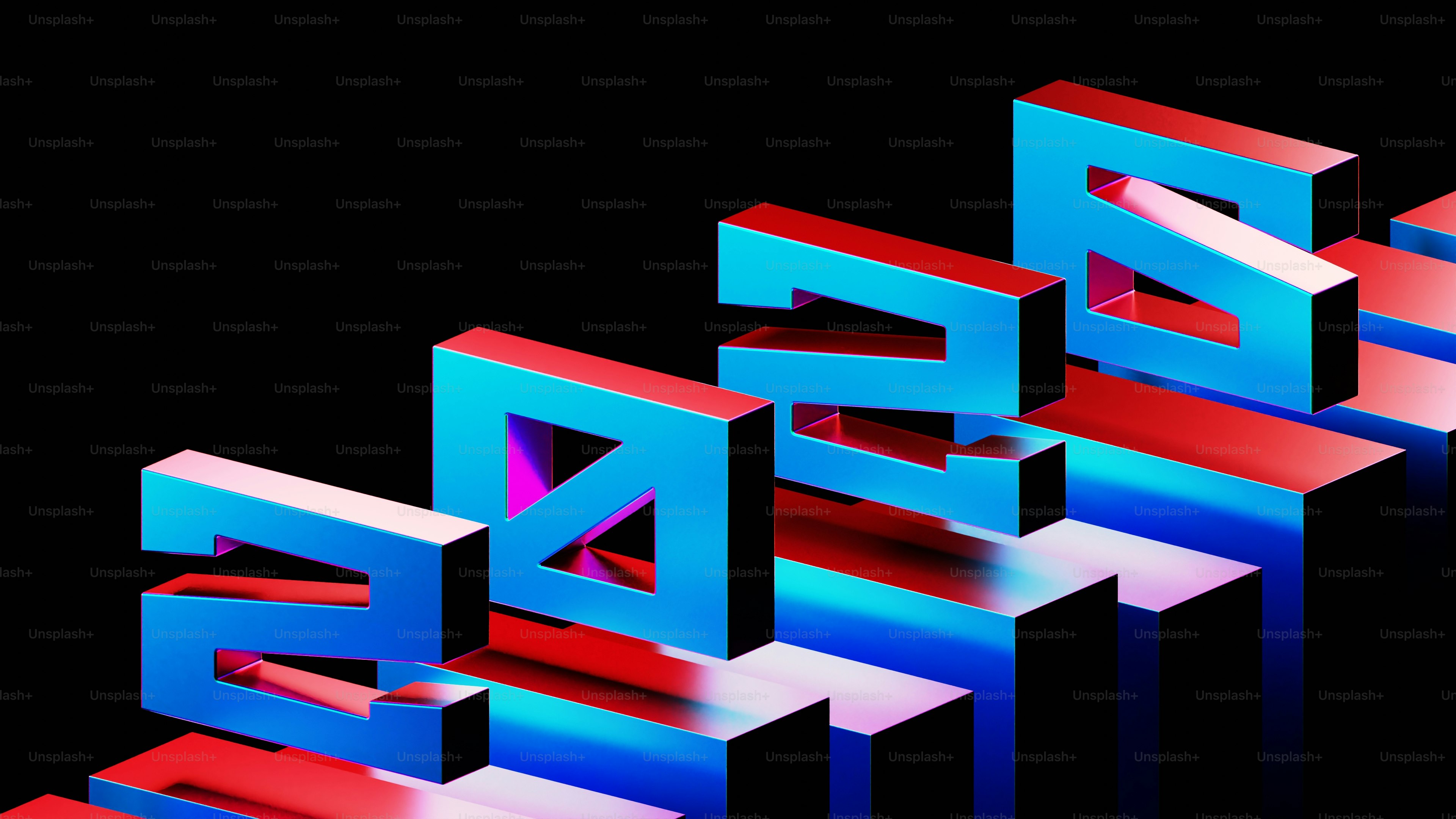 Metallic 2023 numbers on a black background