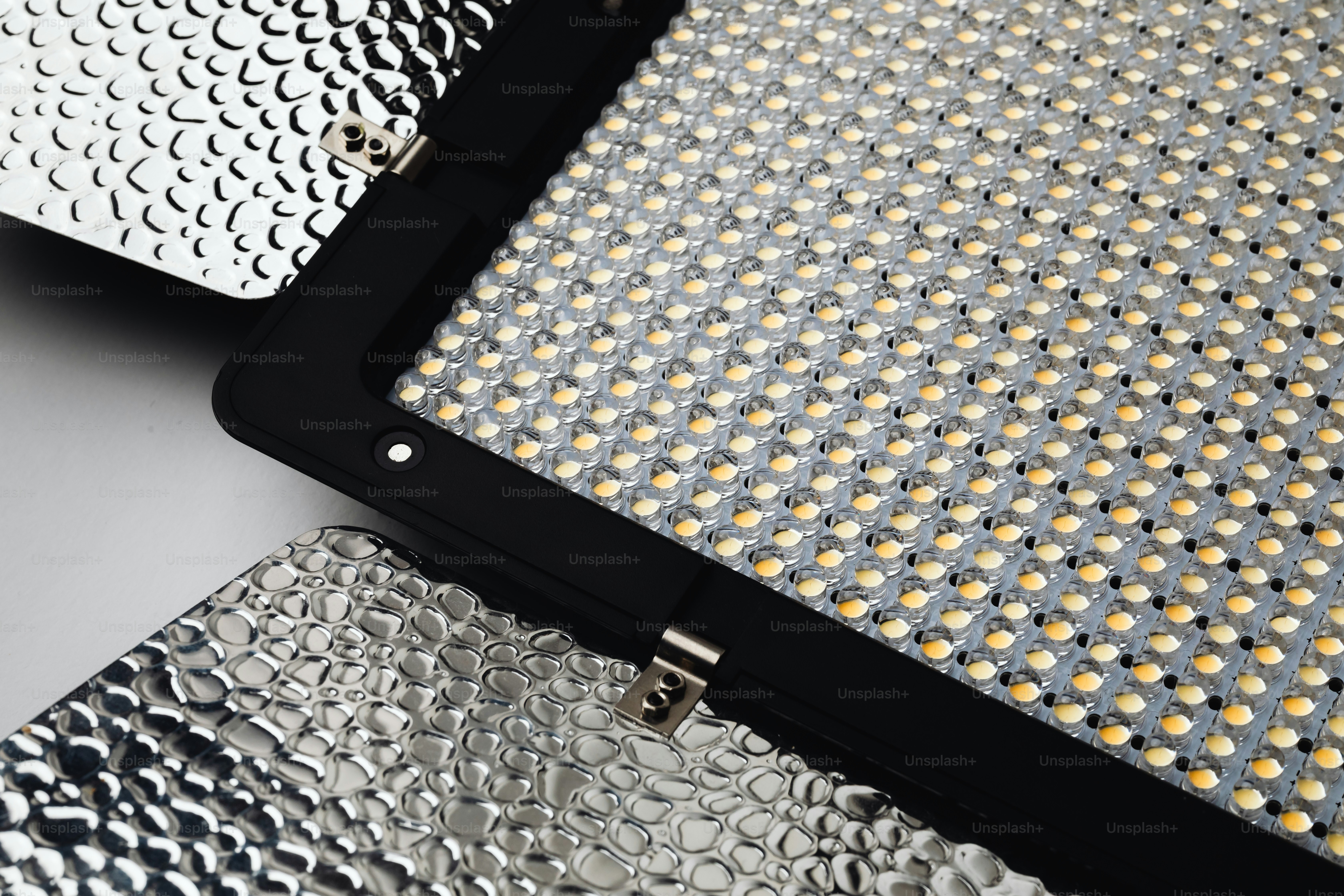 Close-up of a panel of led lights