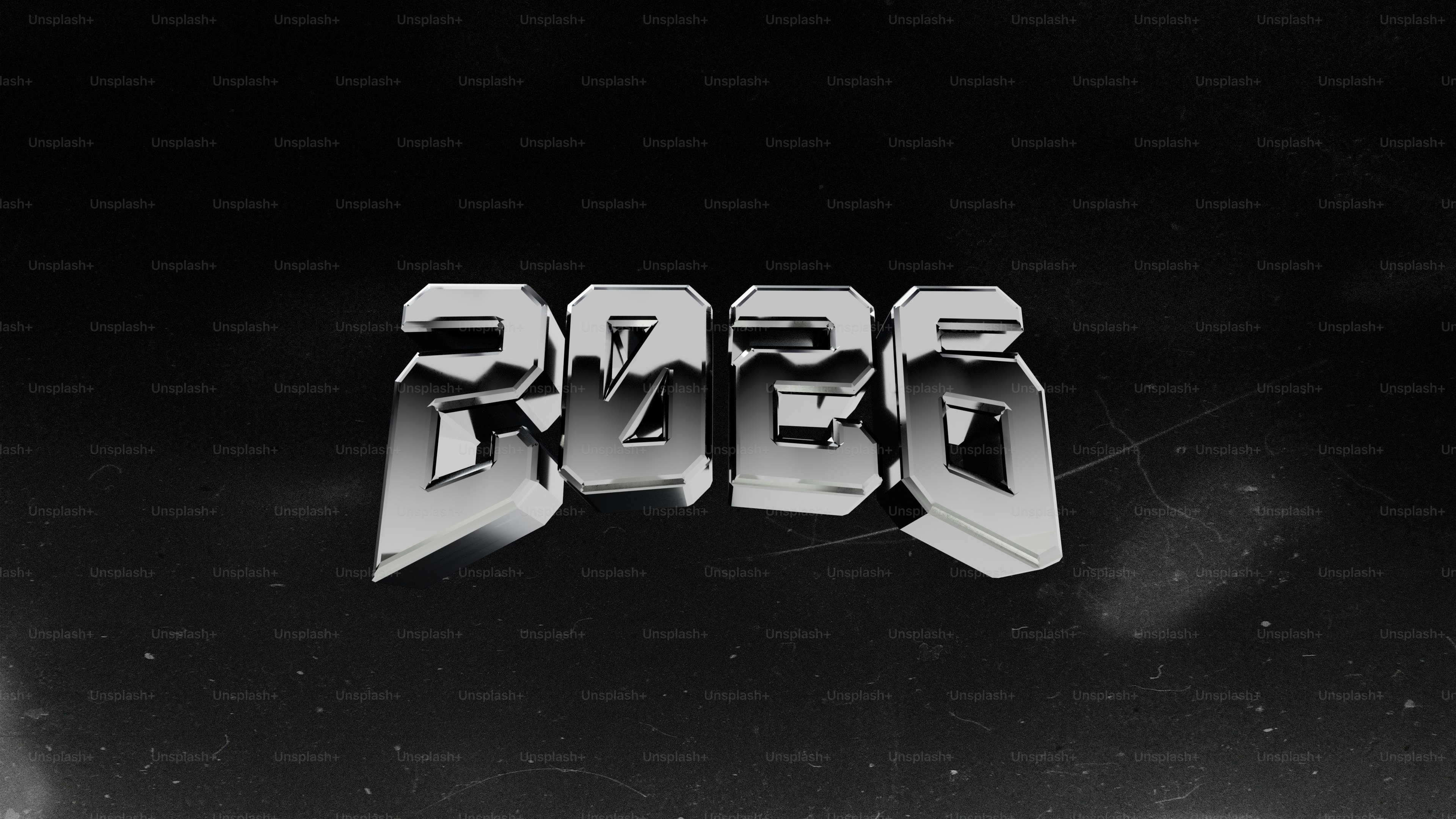 Metallic 2025 text on dark background