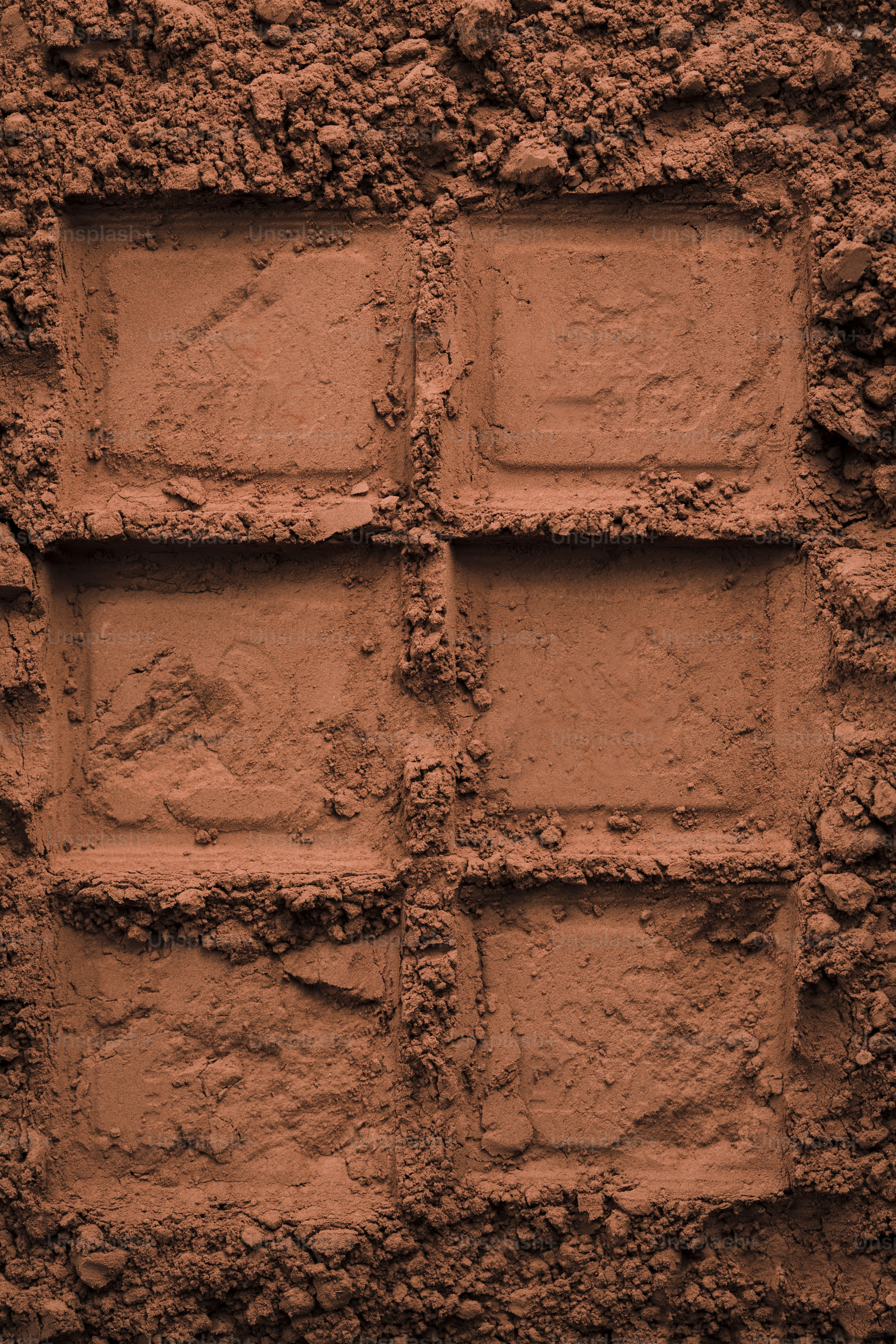 Six squares of chocolate powder pressed together