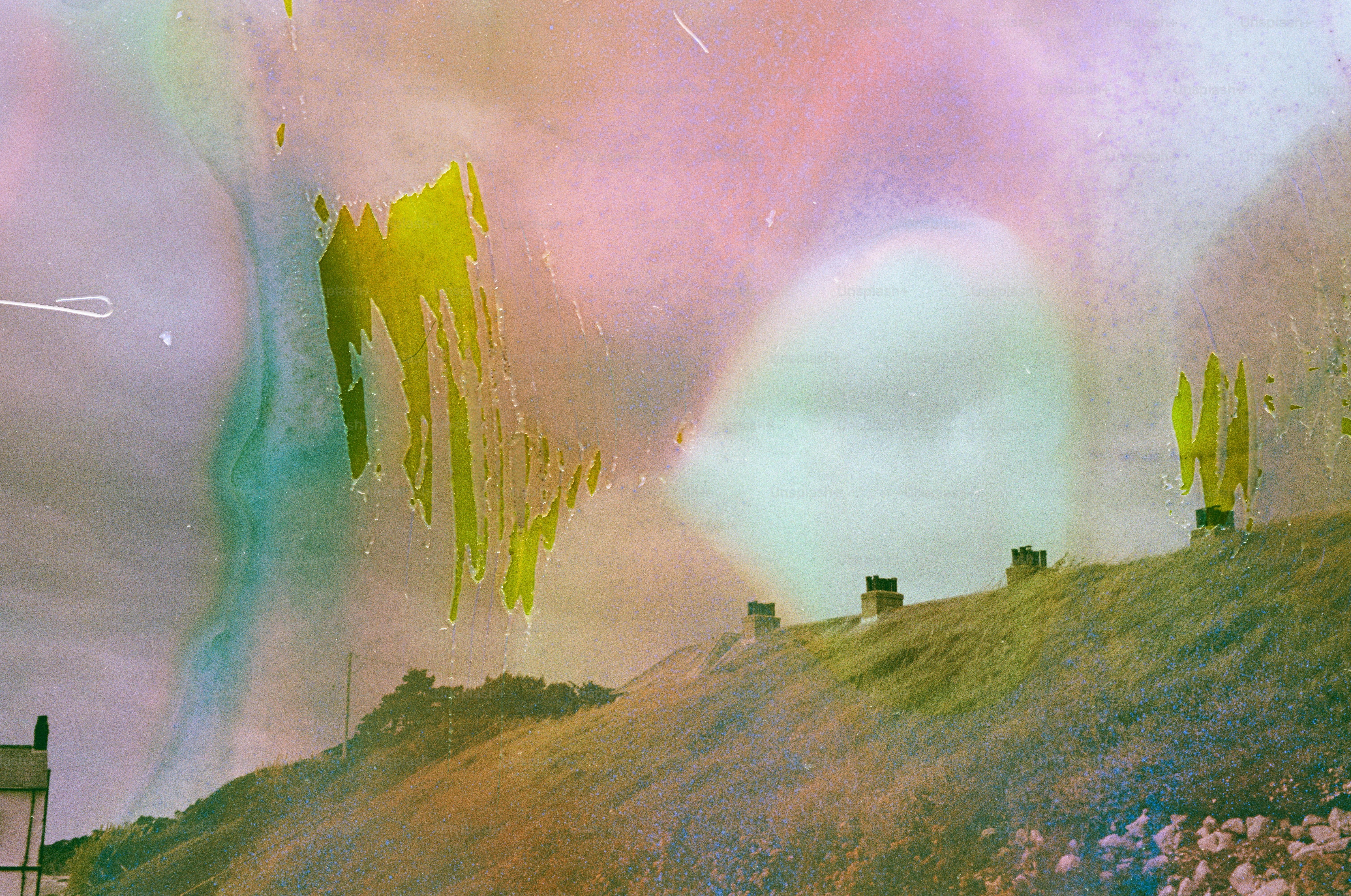 Abstract landscape with distorted colors and shapes photo – Abstract ...