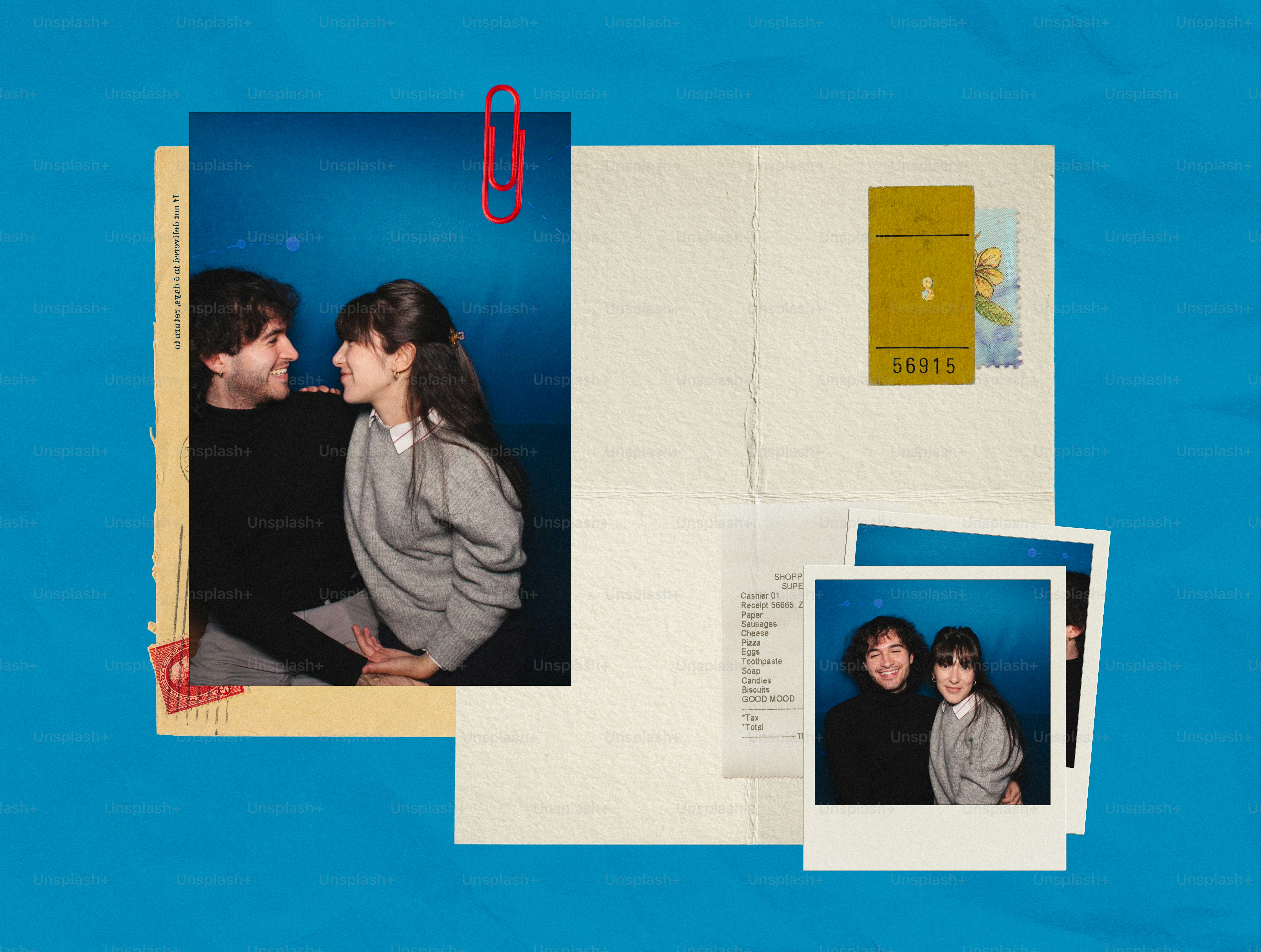 Couple in photos with blue background photo – Love Image on Unsplash