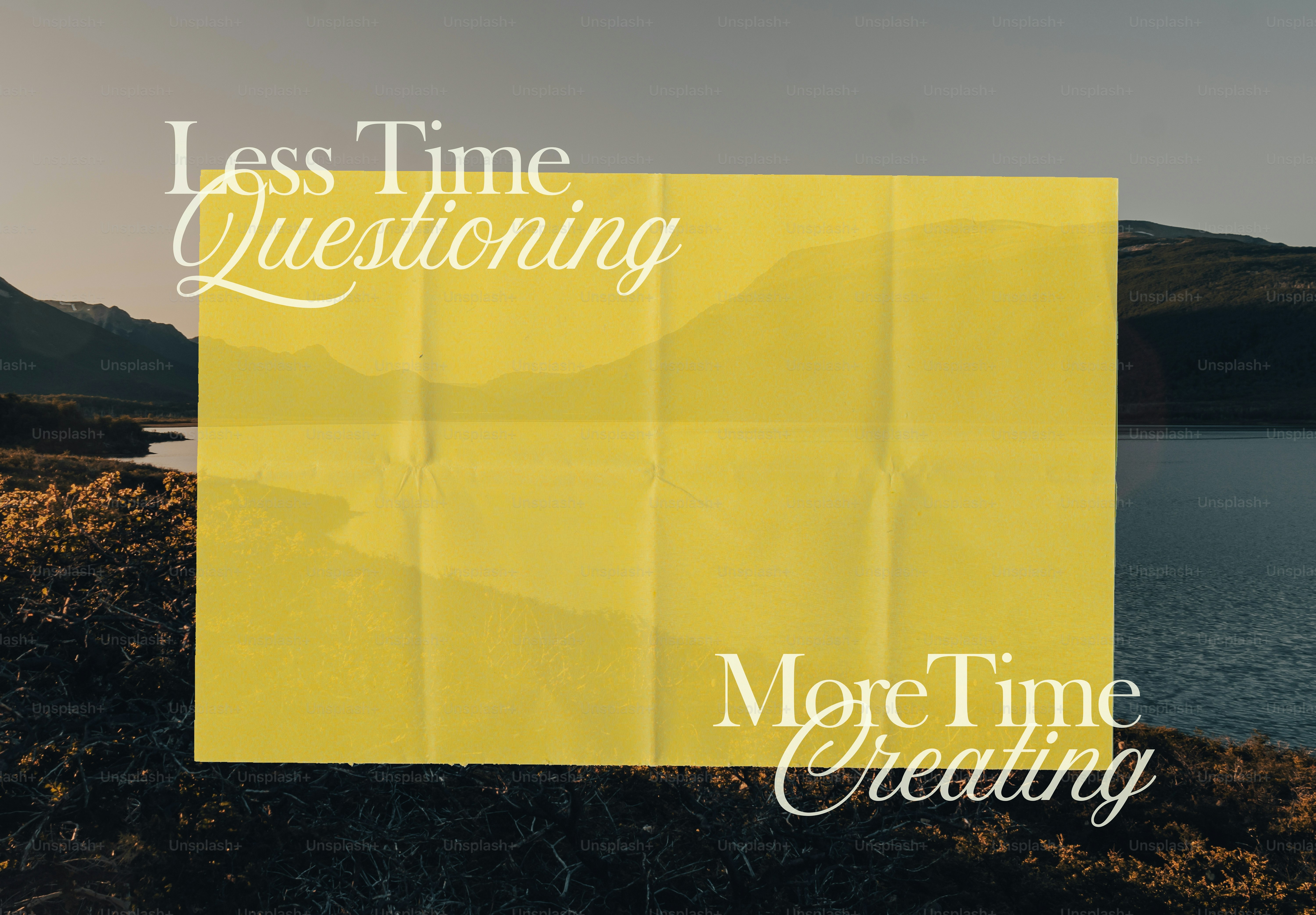 Yellow rectangle overlays landscape with text