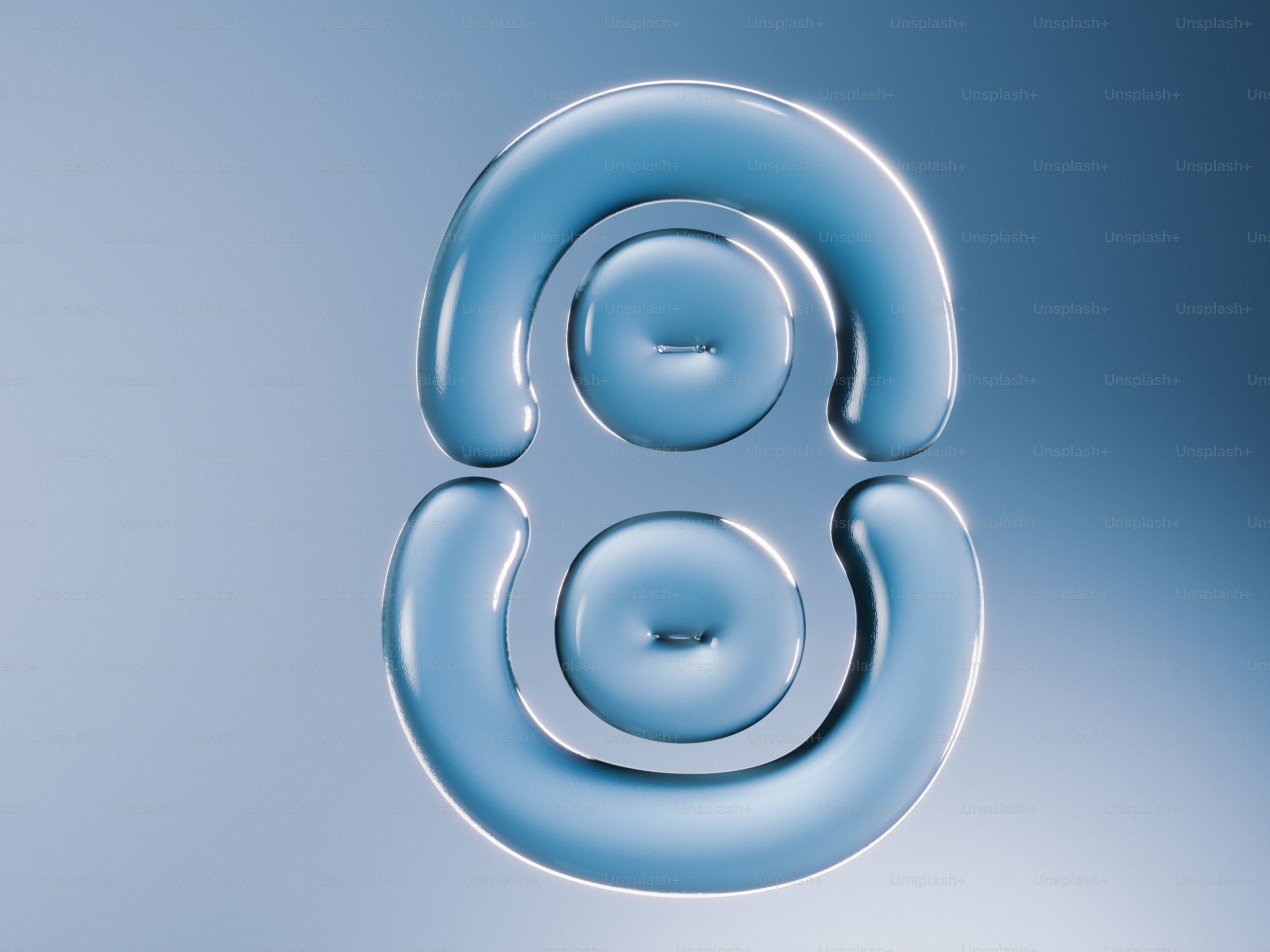 Blue abstract shape on a gradient background