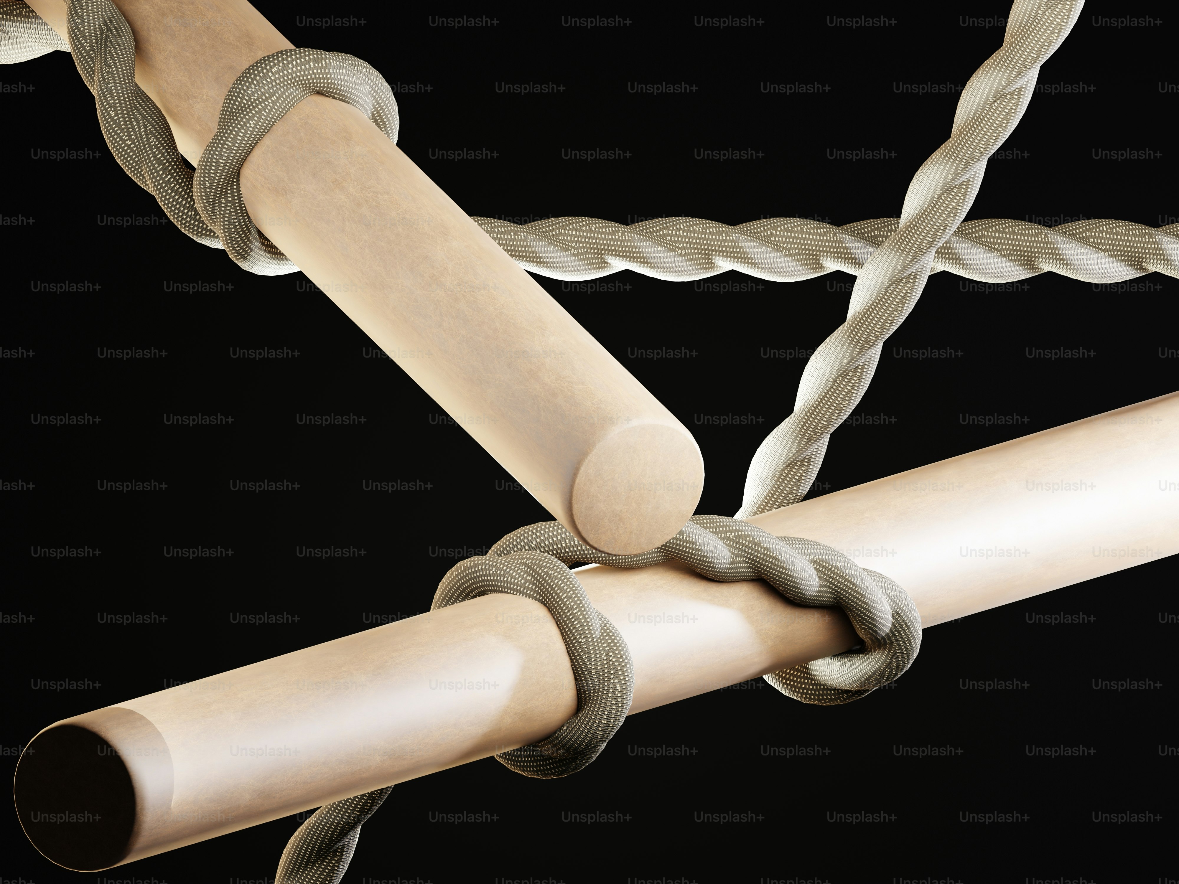 A metal object secured by a thick rope photo – Construction Image on ...