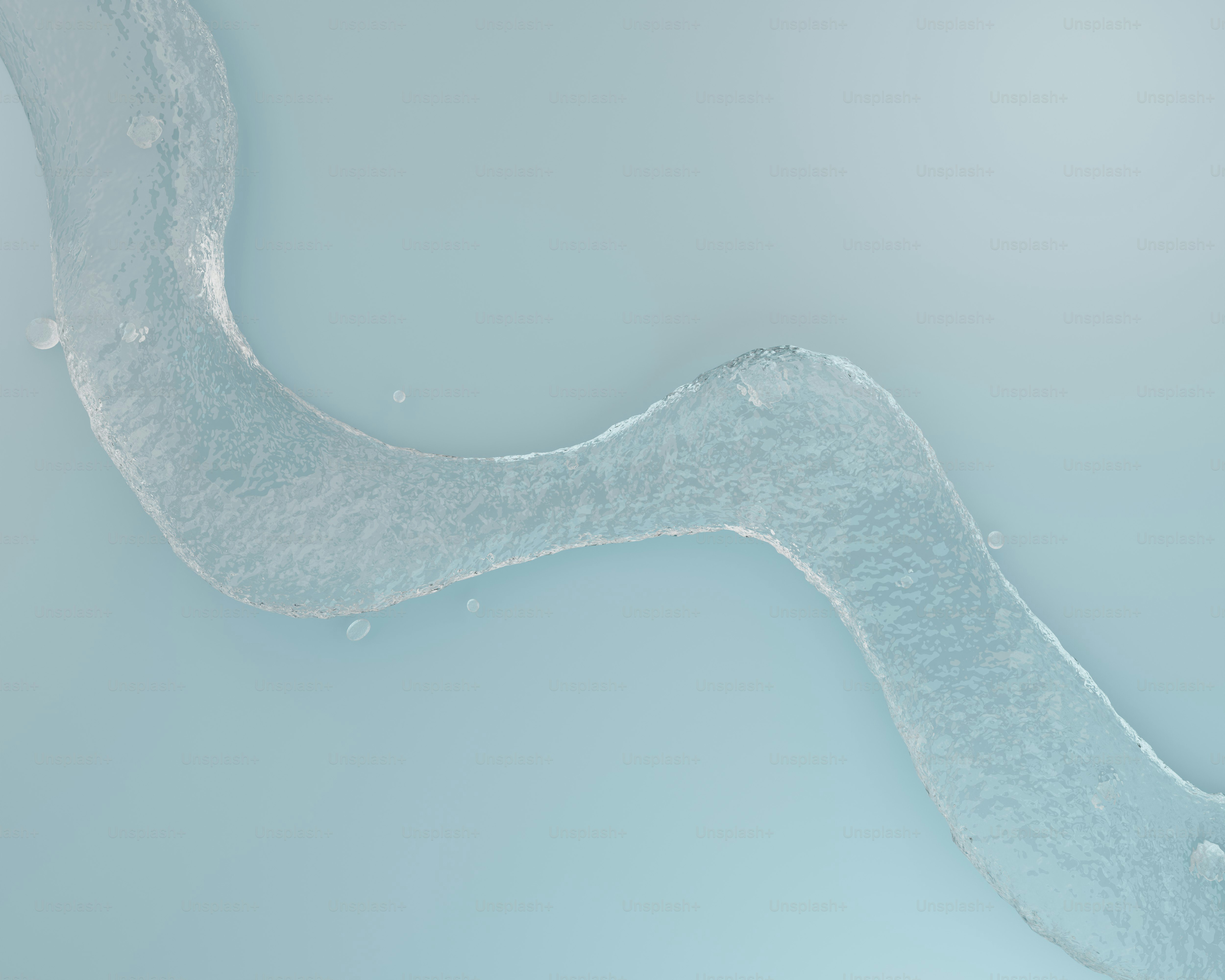 Línea translúcida ondulada abstracta sobre fondo azul claro