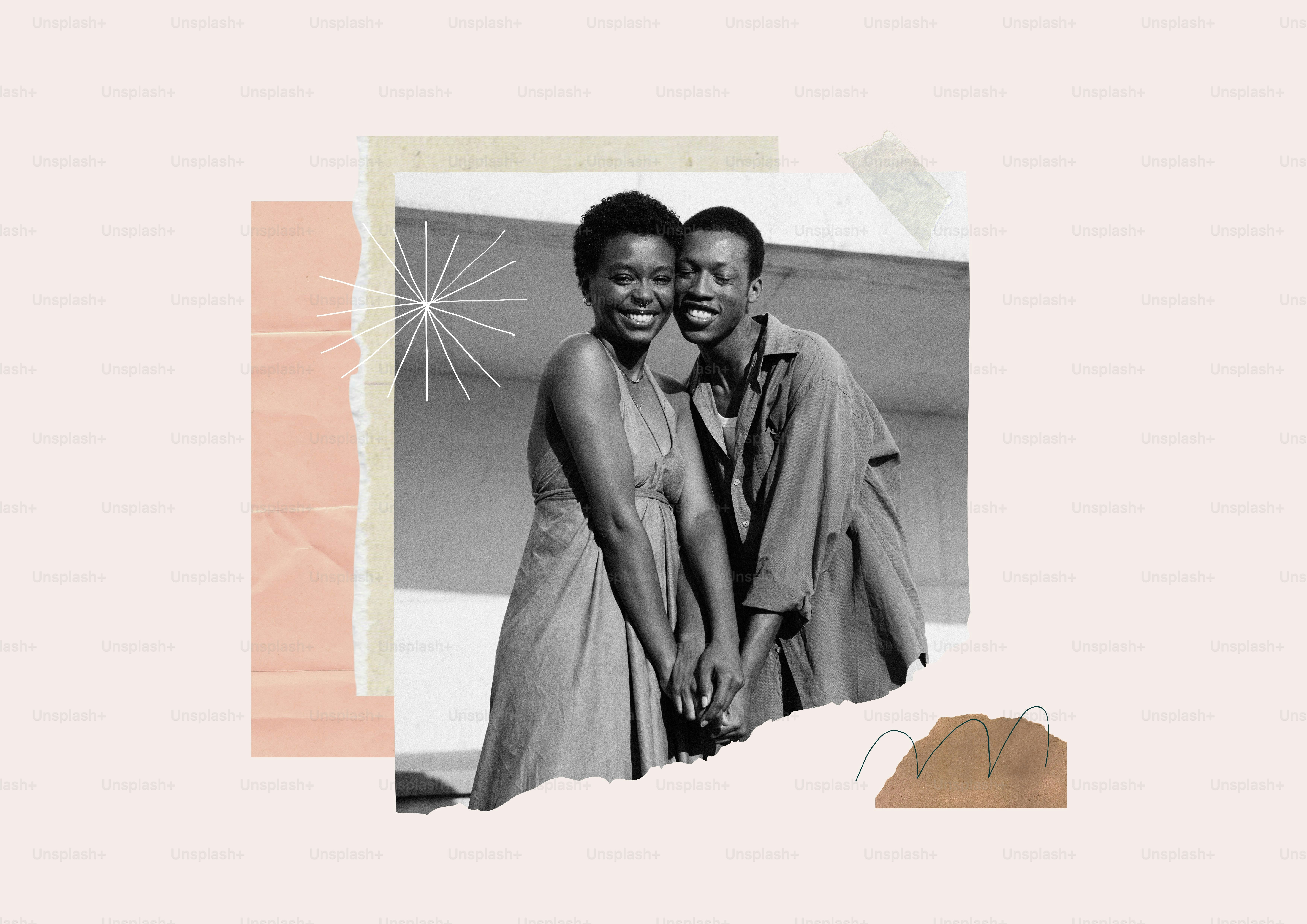 Two laughing women holding hands, vintage style