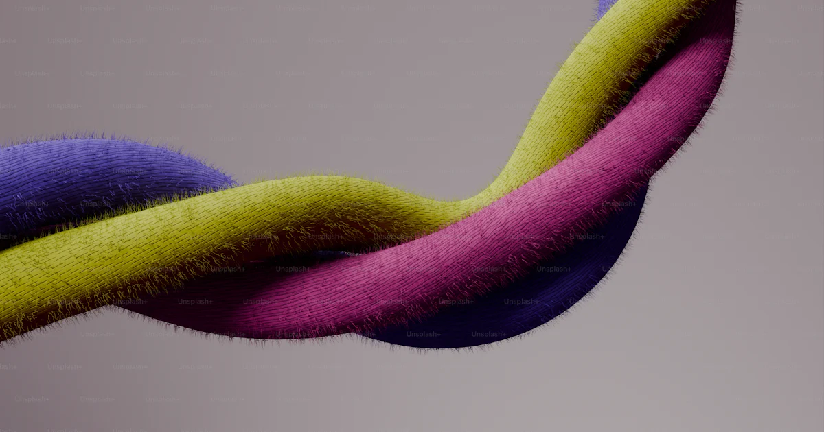 Large Fuzzy Rope Three colorful fuzzy ropes twisted together. photo – Background Image ...