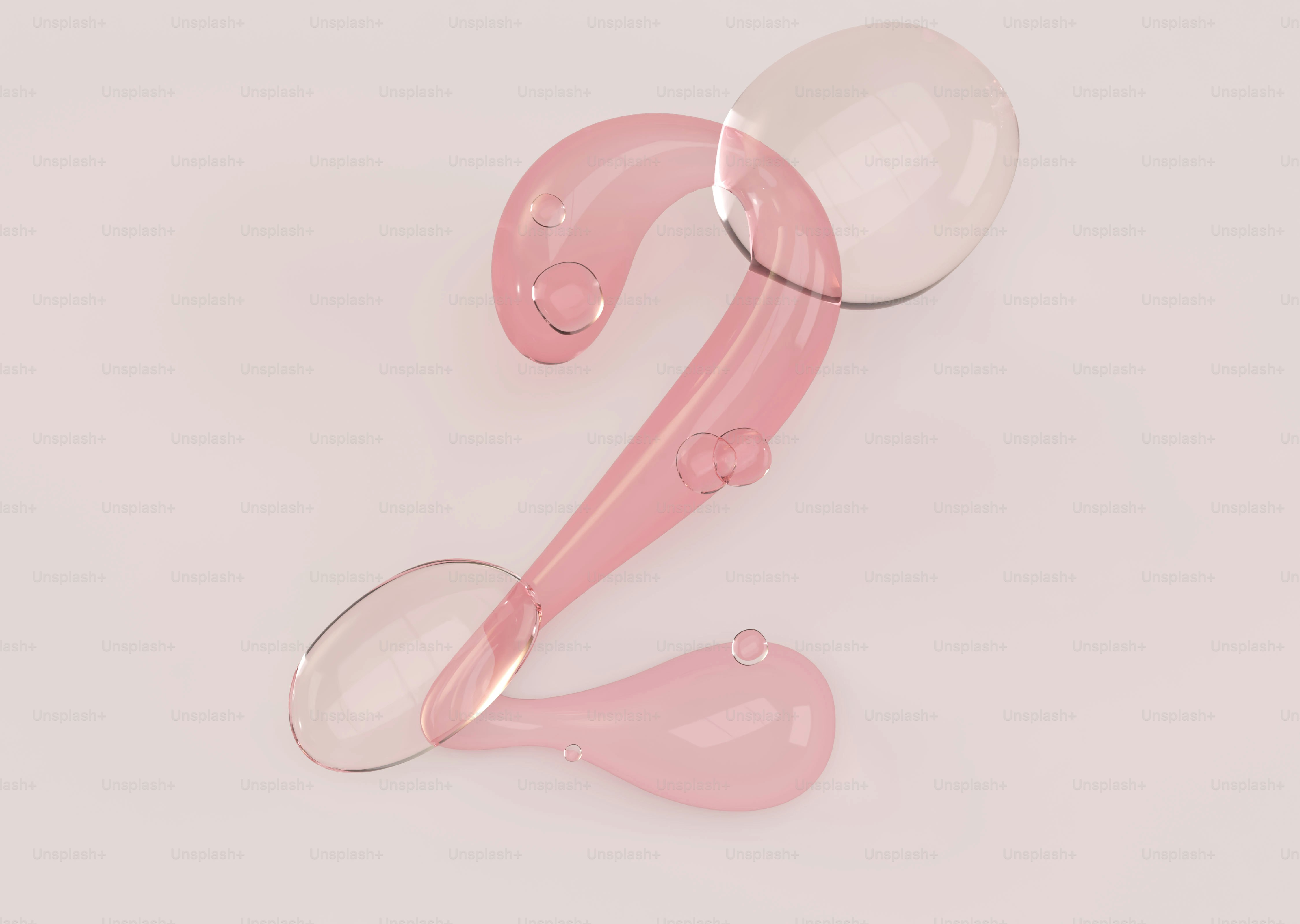 Pink liquid number two with clear bubbles