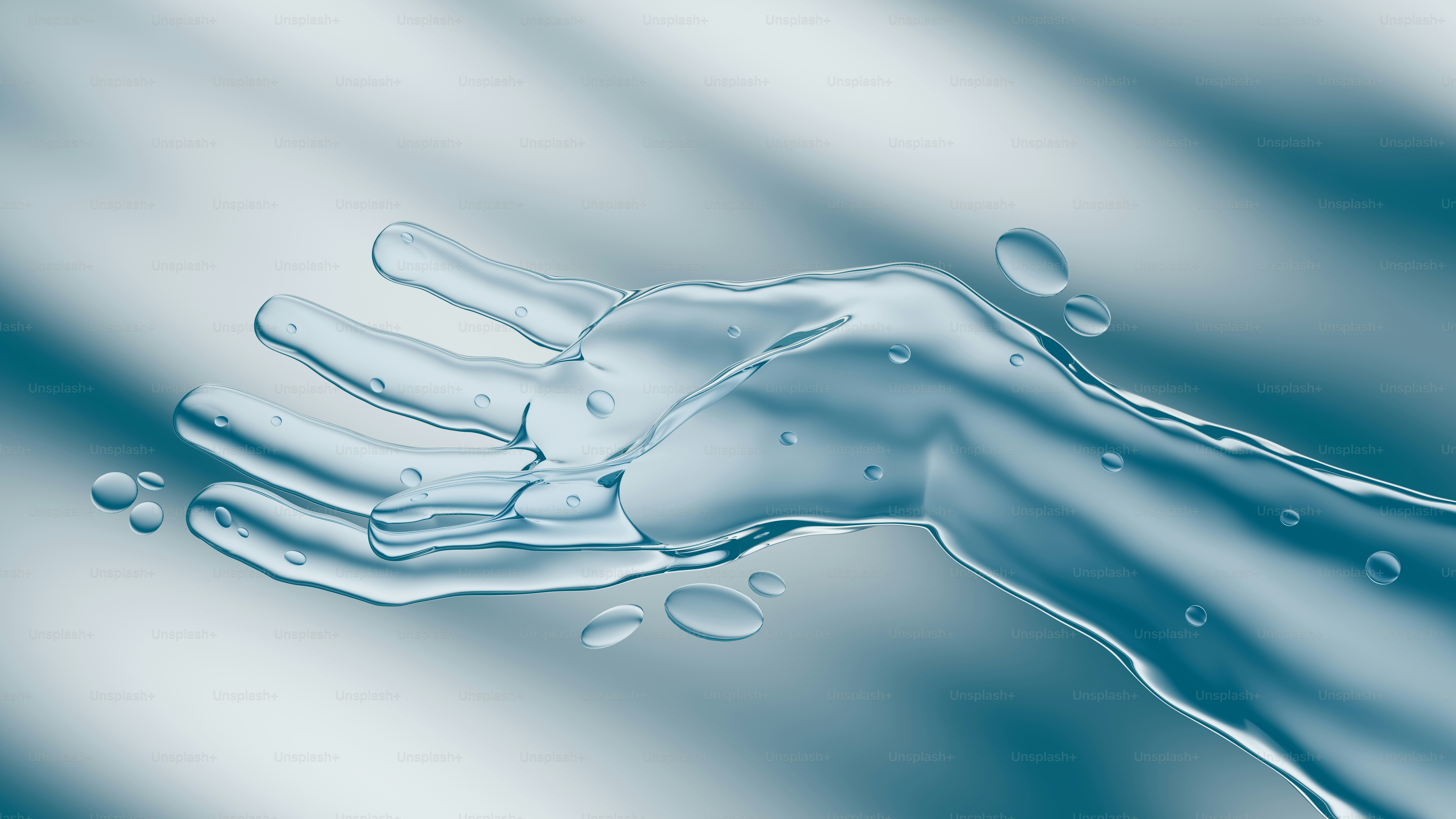A hand made of flowing water with droplets. photo – Science Image on ...