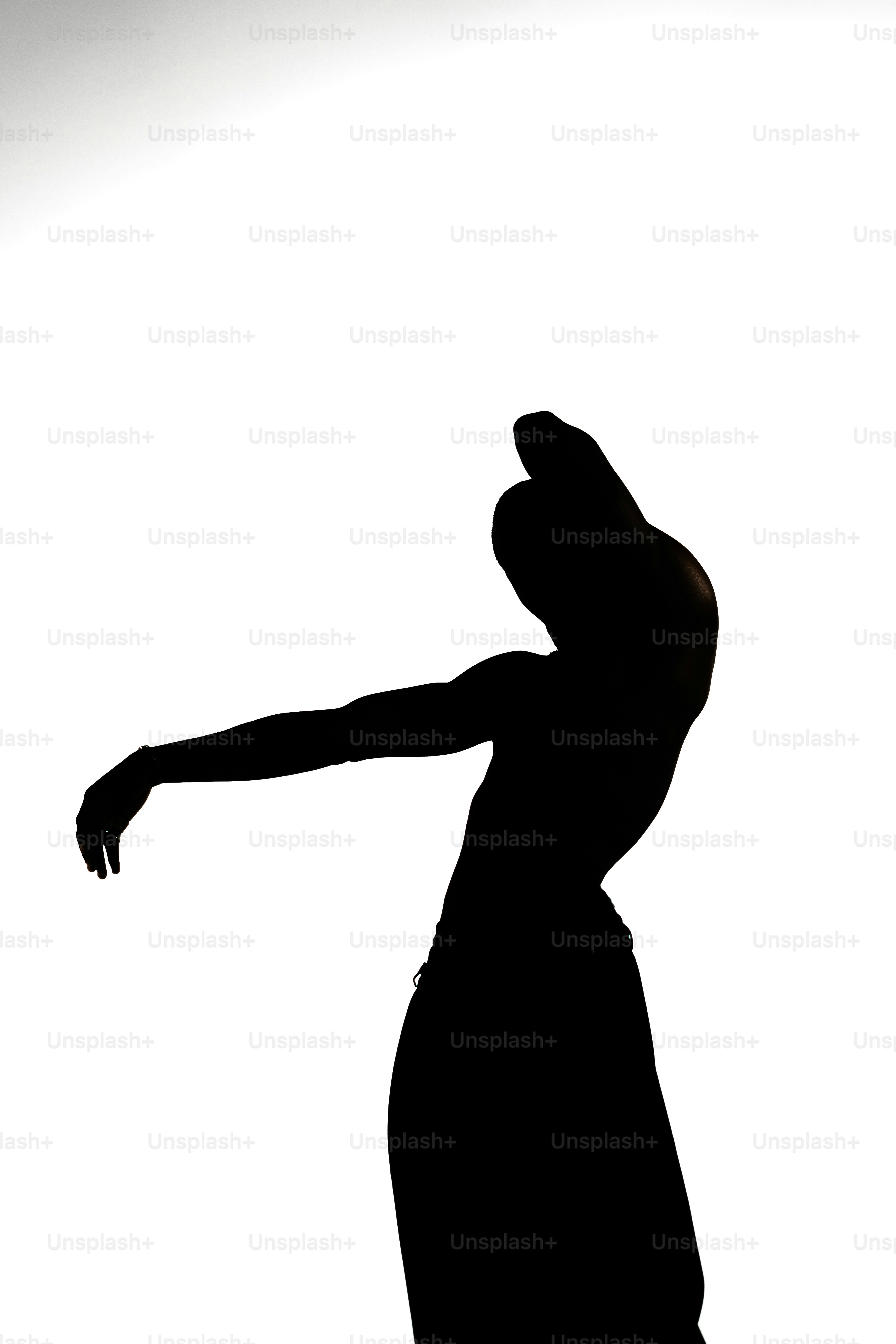 Siluet seorang penari dalam pose anggun