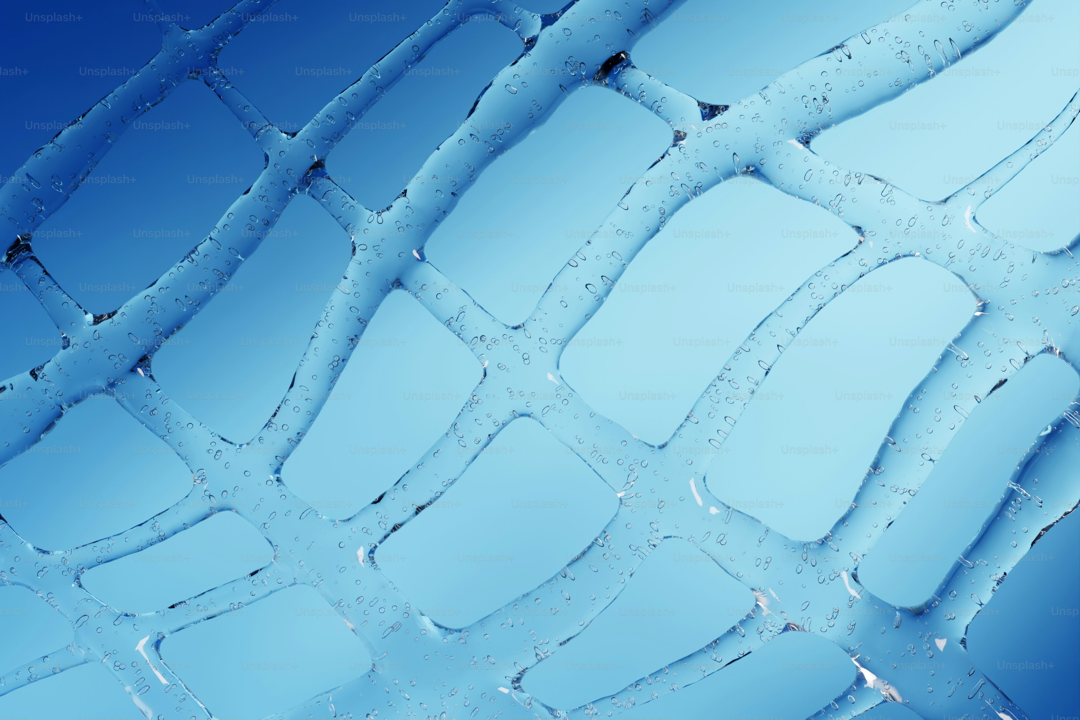 Abstract blue grid pattern with light blue background