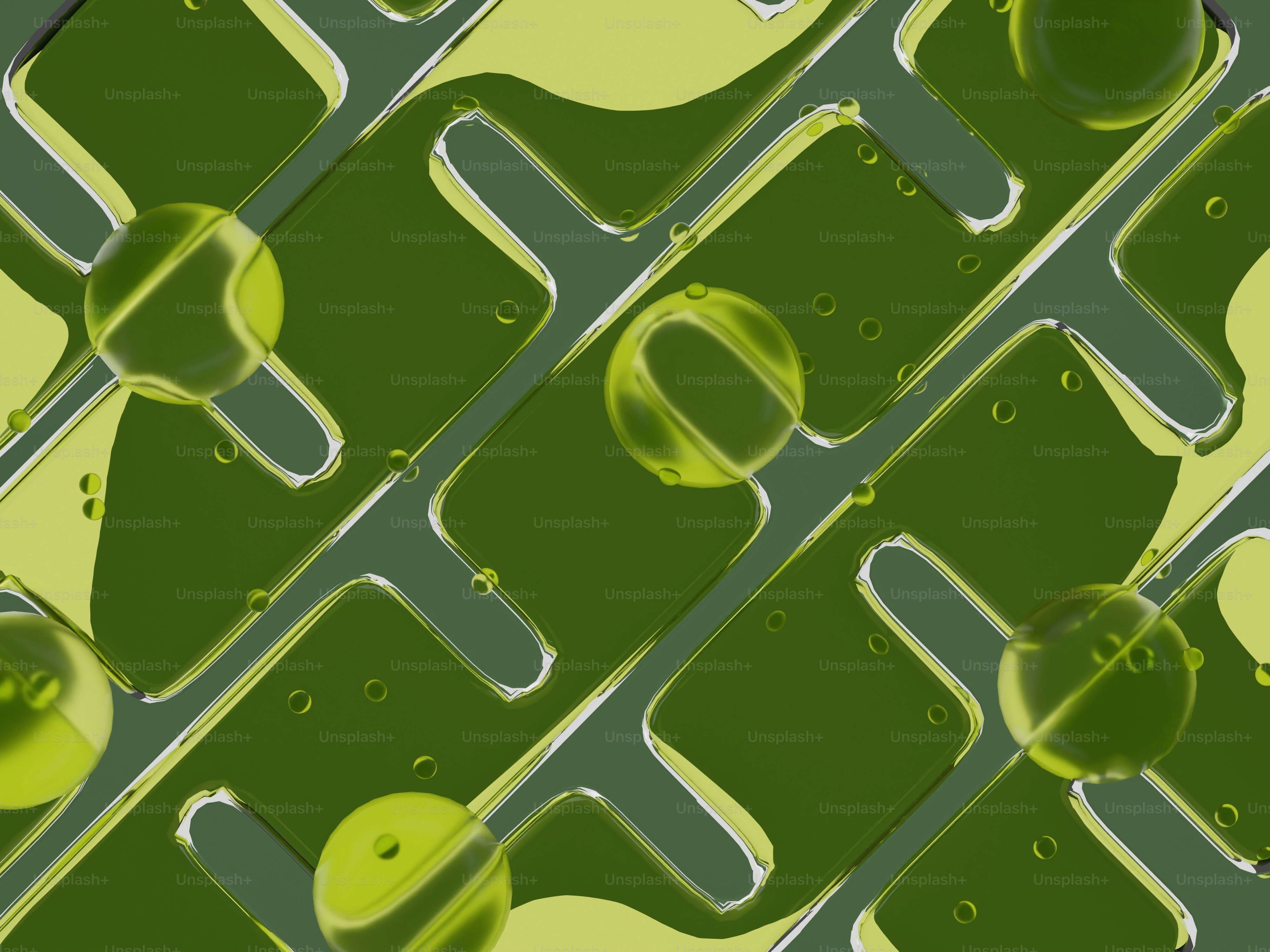 Grünes abstraktes Muster mit kreisförmigen Elementen