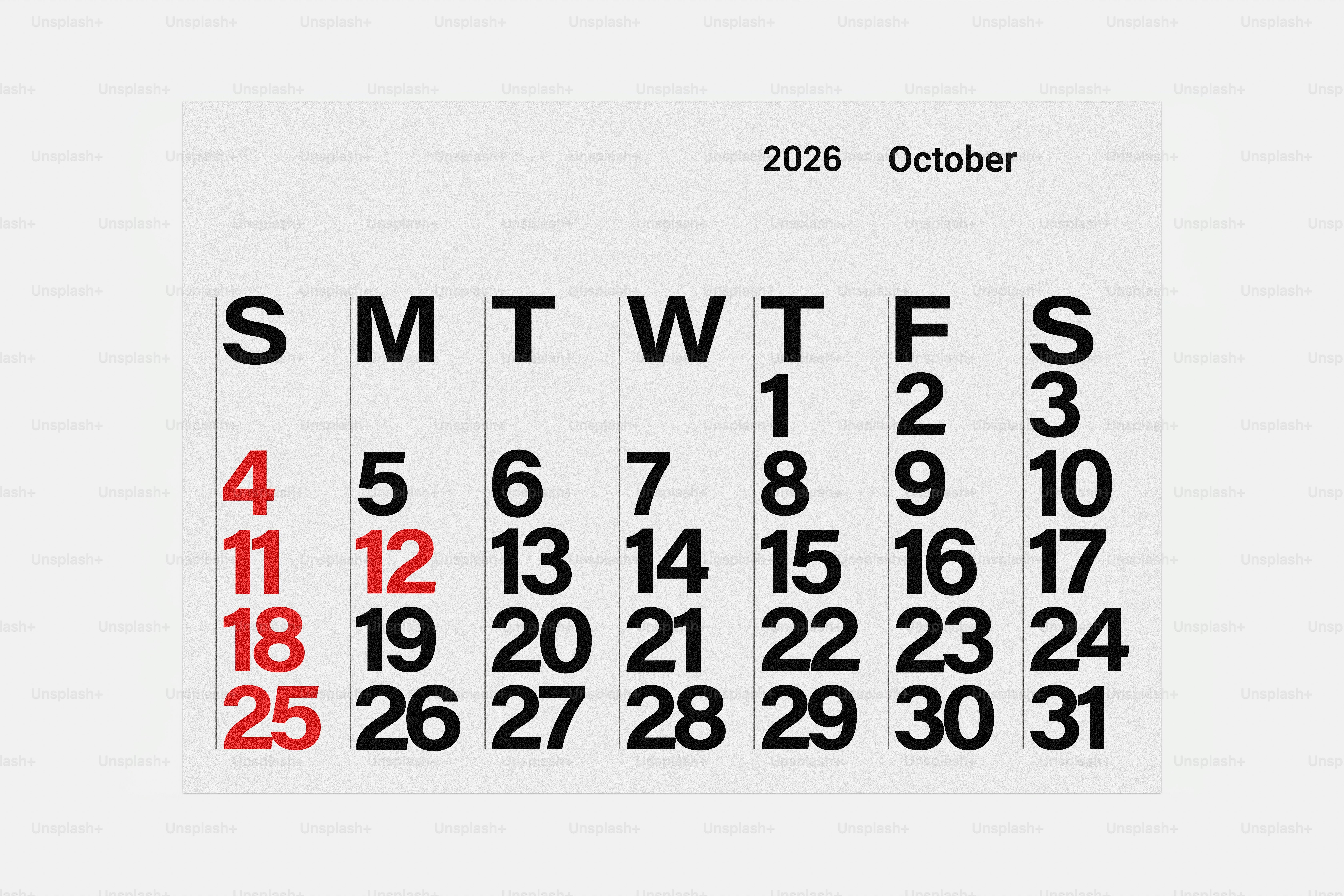 Calendar page for october 2020