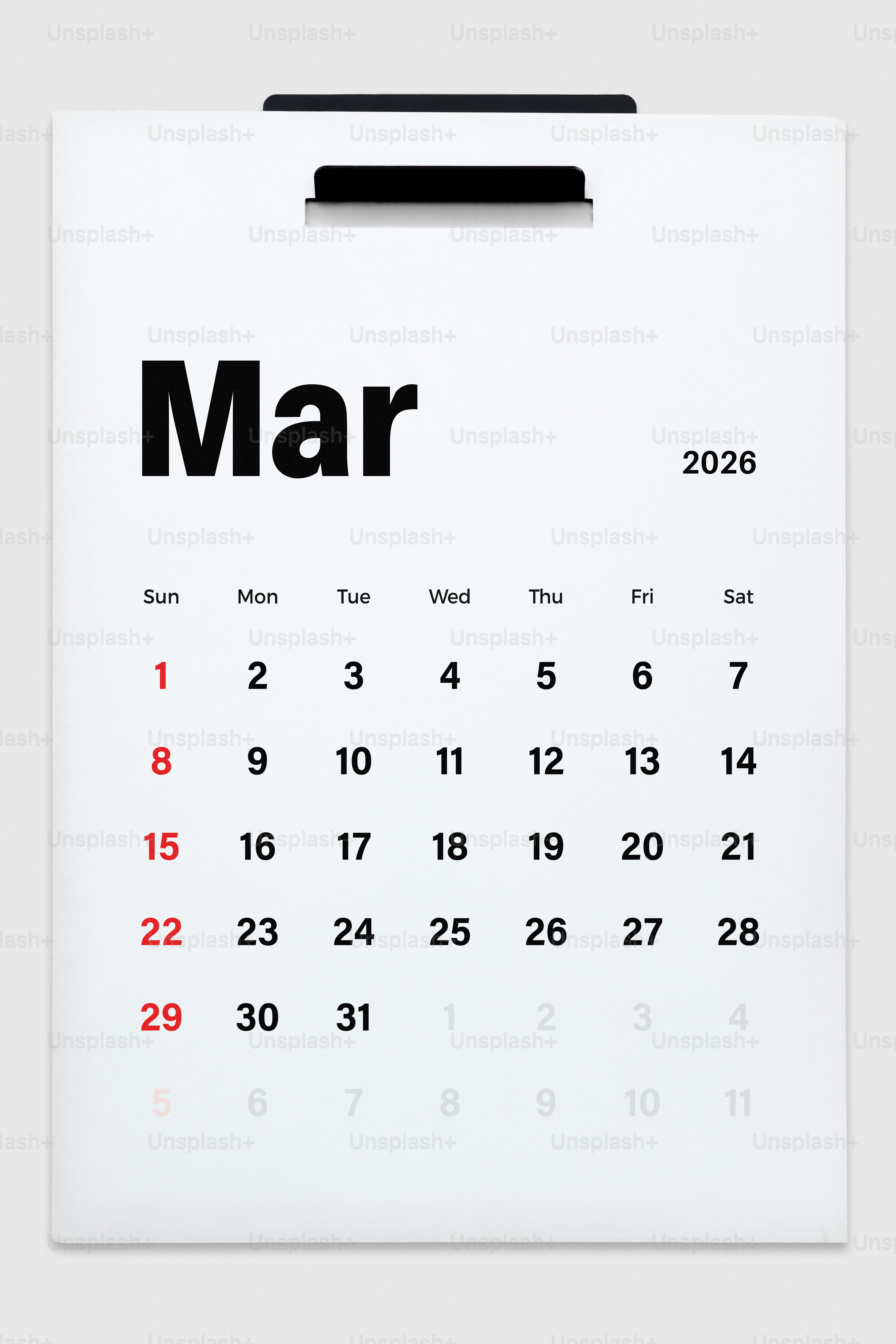 Halaman kalender Maret 2026 dengan tanggal