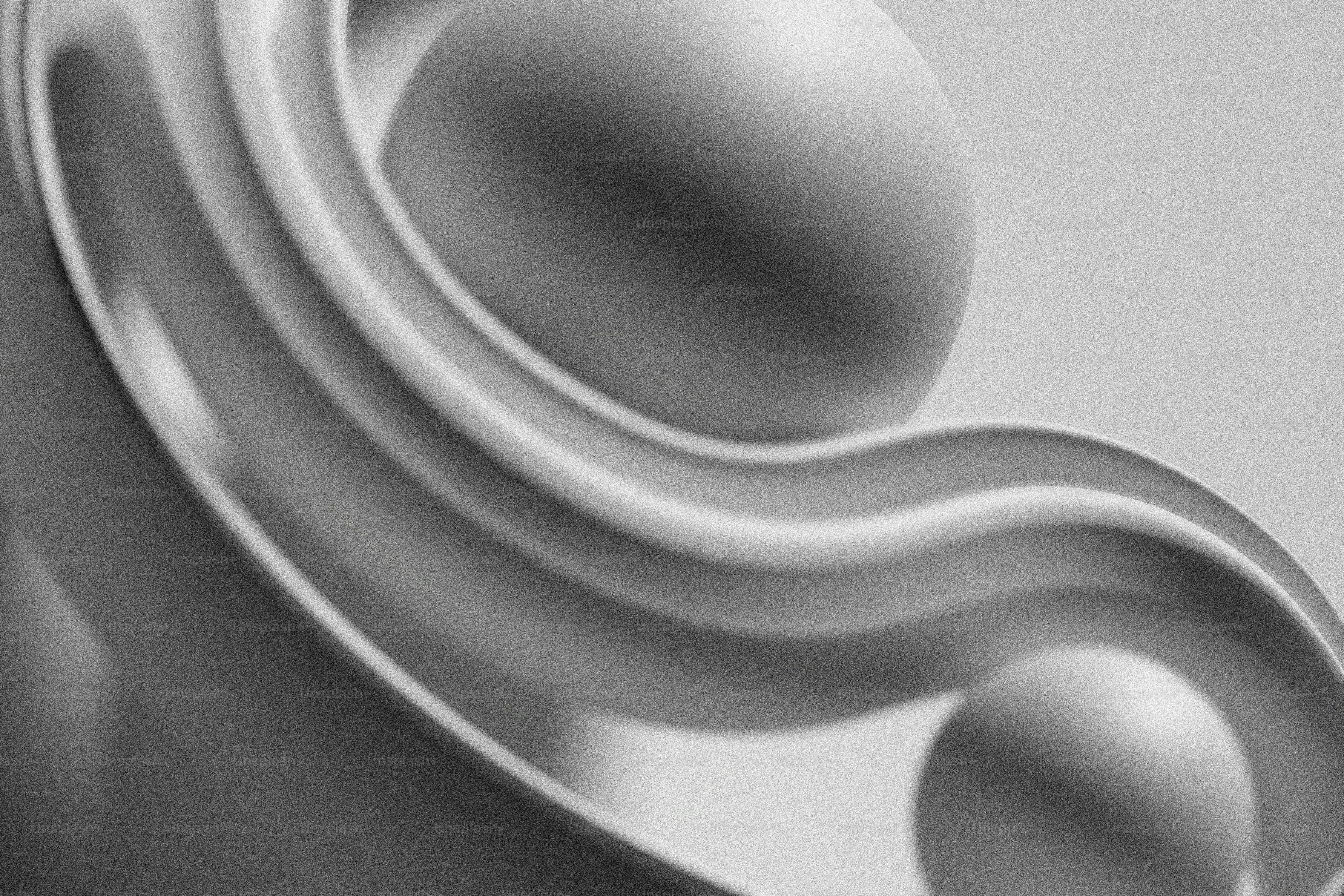 Abstract white sculpture with smooth curves and spheres photo ...