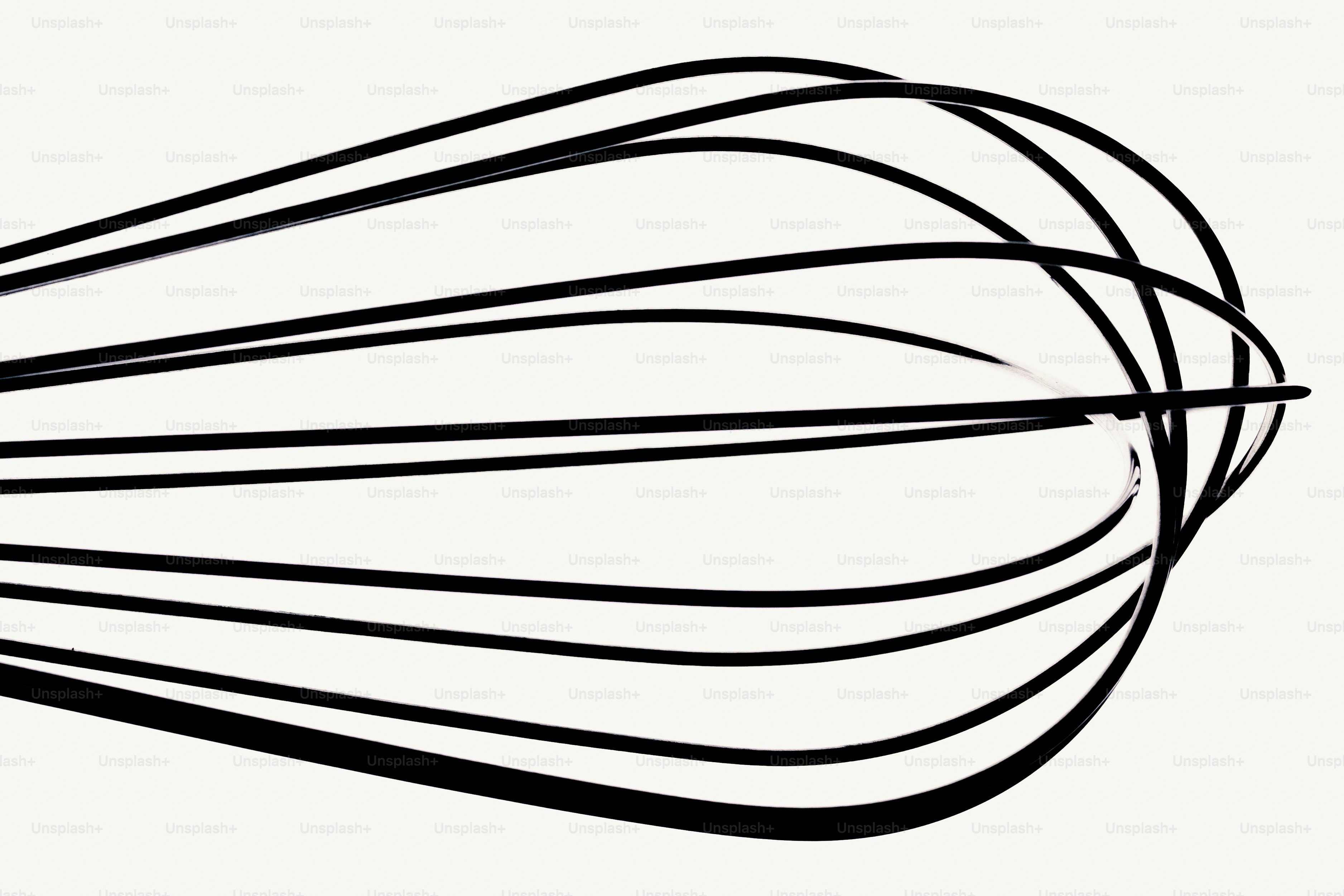 Batedor de alambre negro sobre fondo blanco