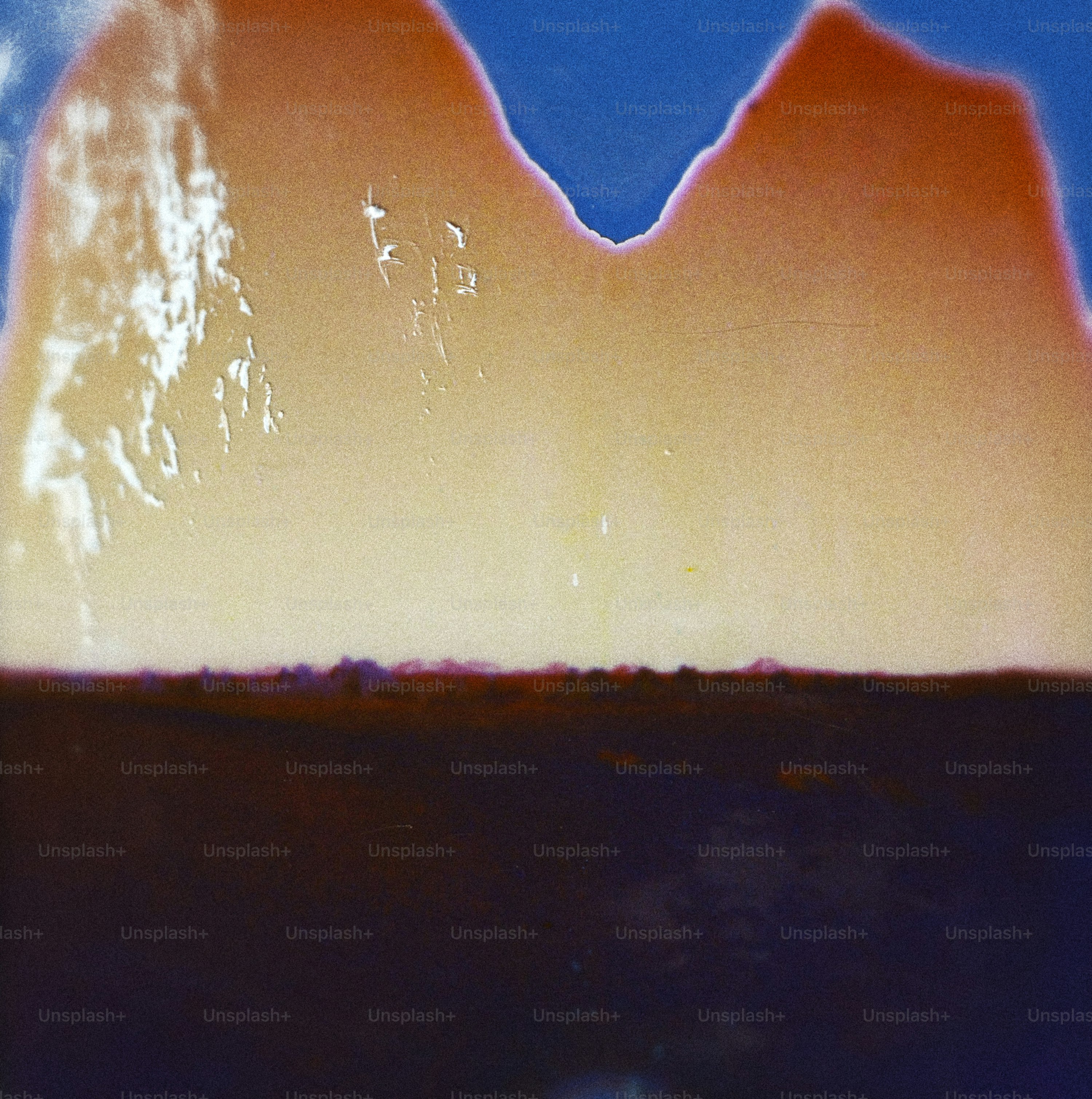 Abstract landscape with mountain and water