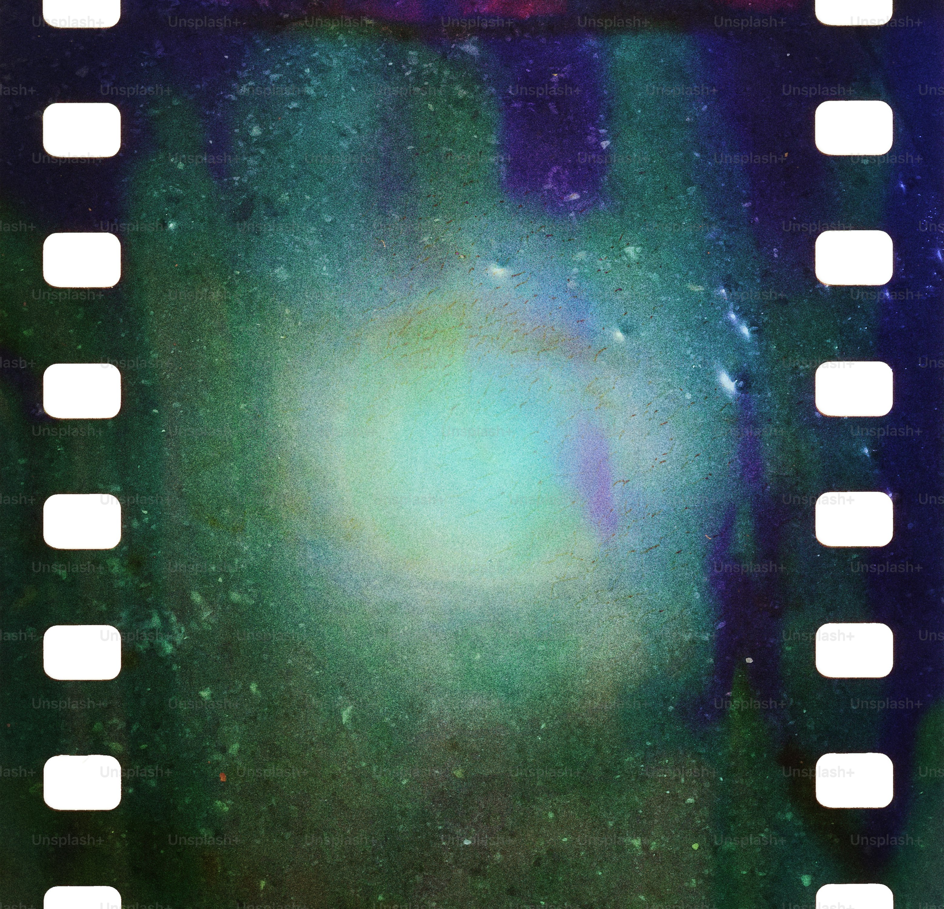 Abstract nebula with film strip border