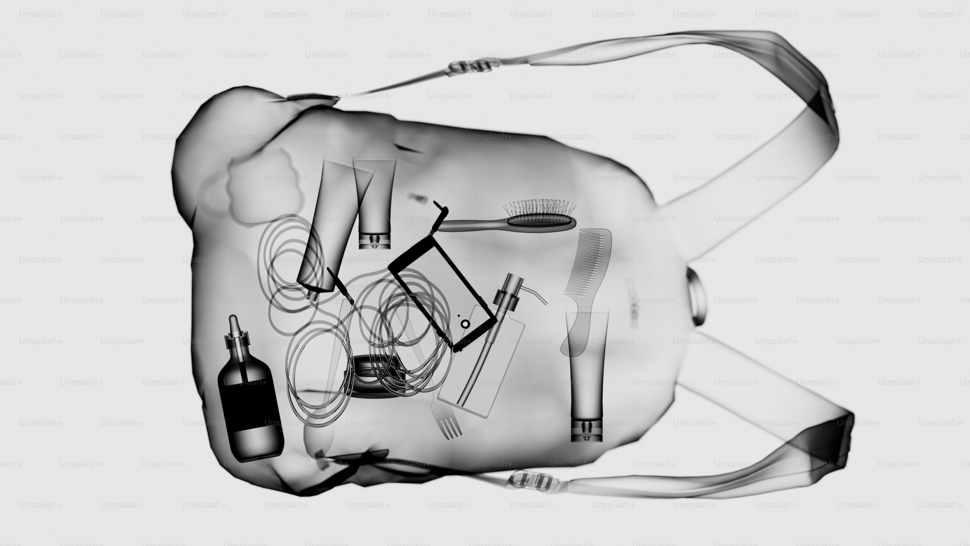 X-ray of a bag with contents