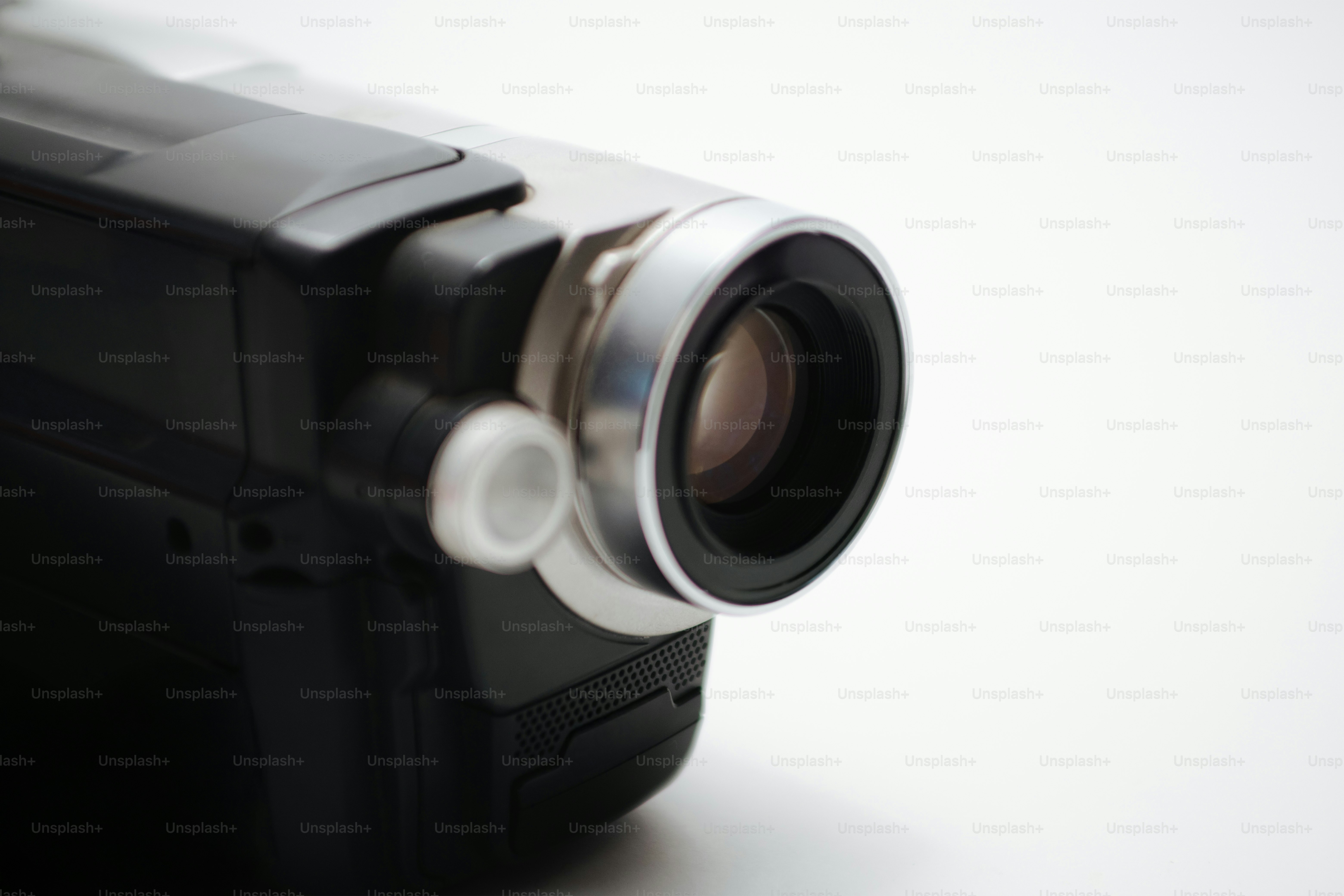 Close-up of a digital camcorder lens
