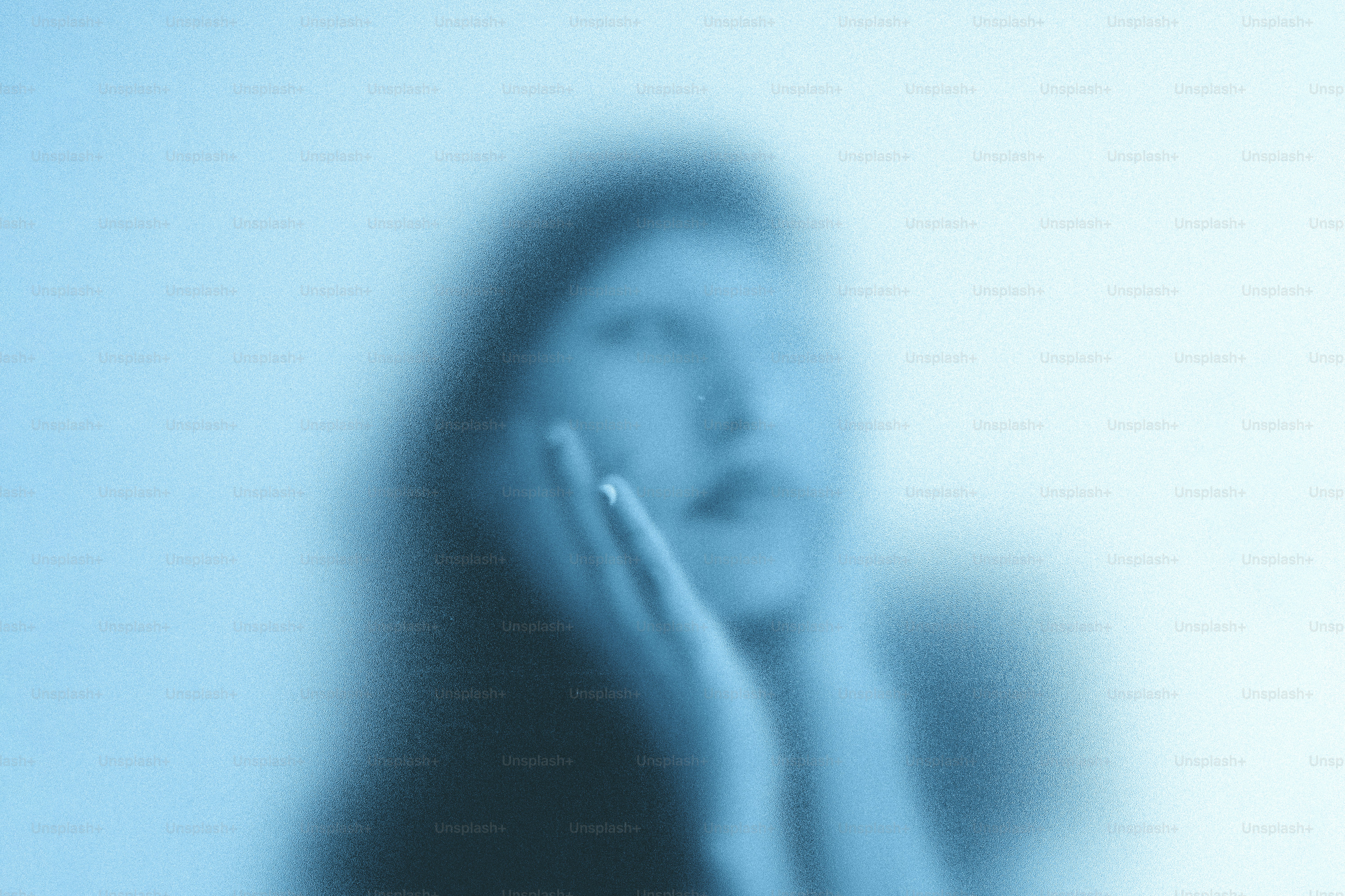 Blurred portrait of a woman with hand on face photo – Woman Image on ...