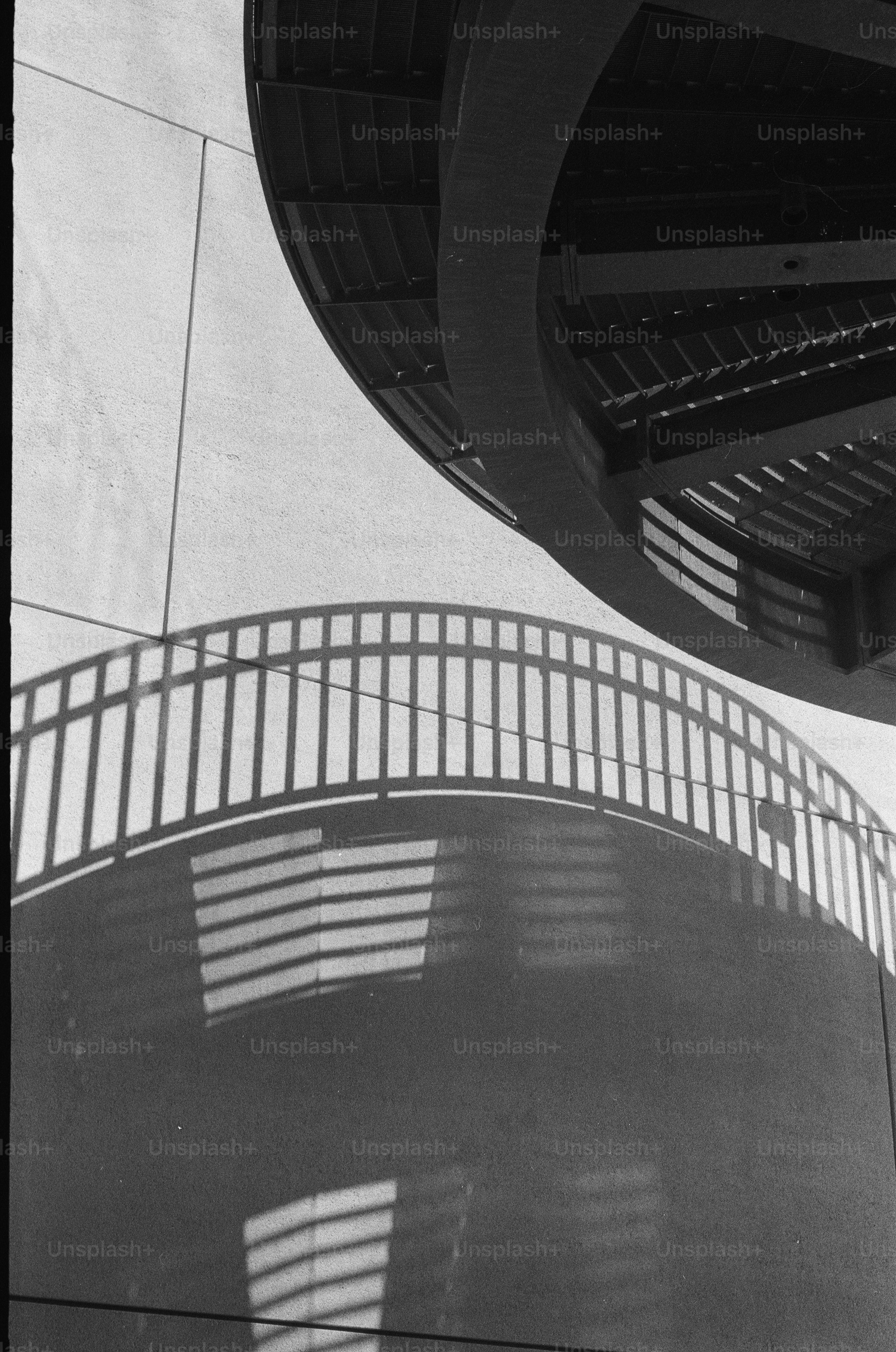 Abstract architectural shapes with strong shadows.