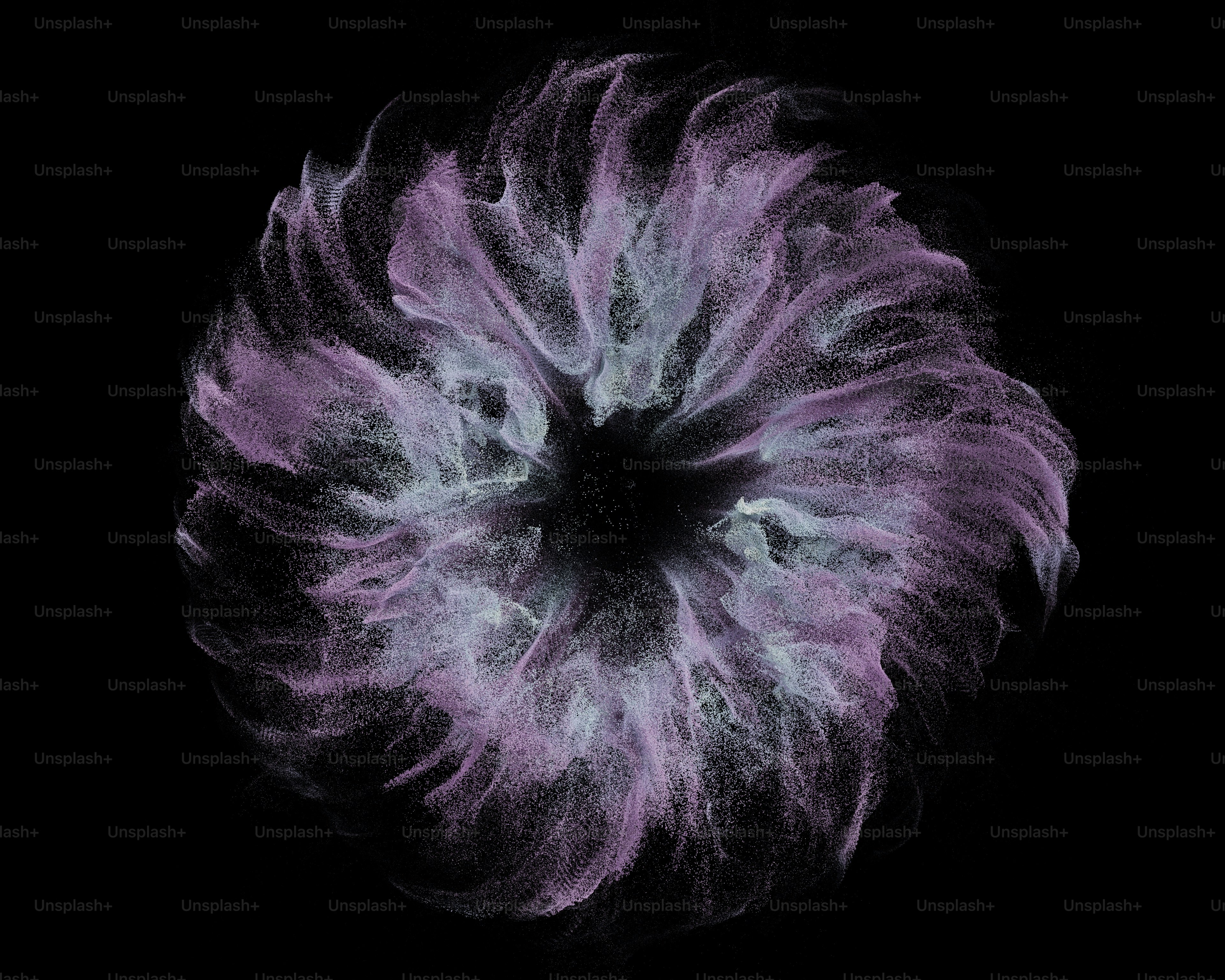 Abstract red and white particles exploding from a dark center. photo ...