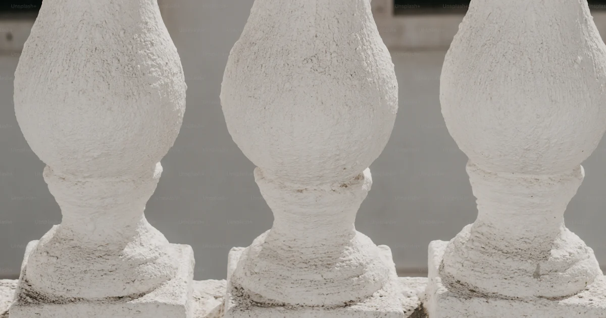 White balusters with windows in focus architectural detail photo ...