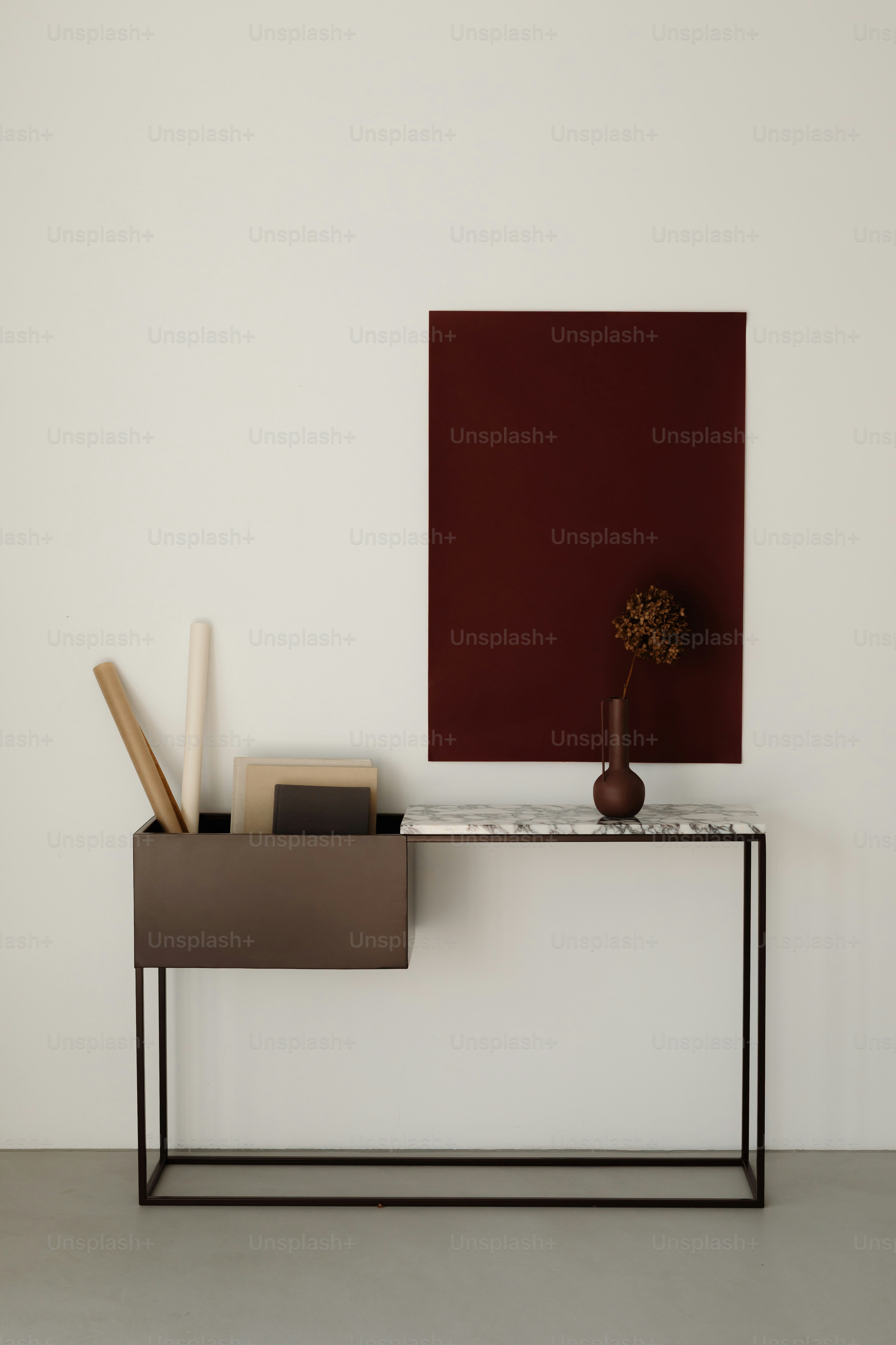 Console table with organizer and vase photo – Interior design Image on ...