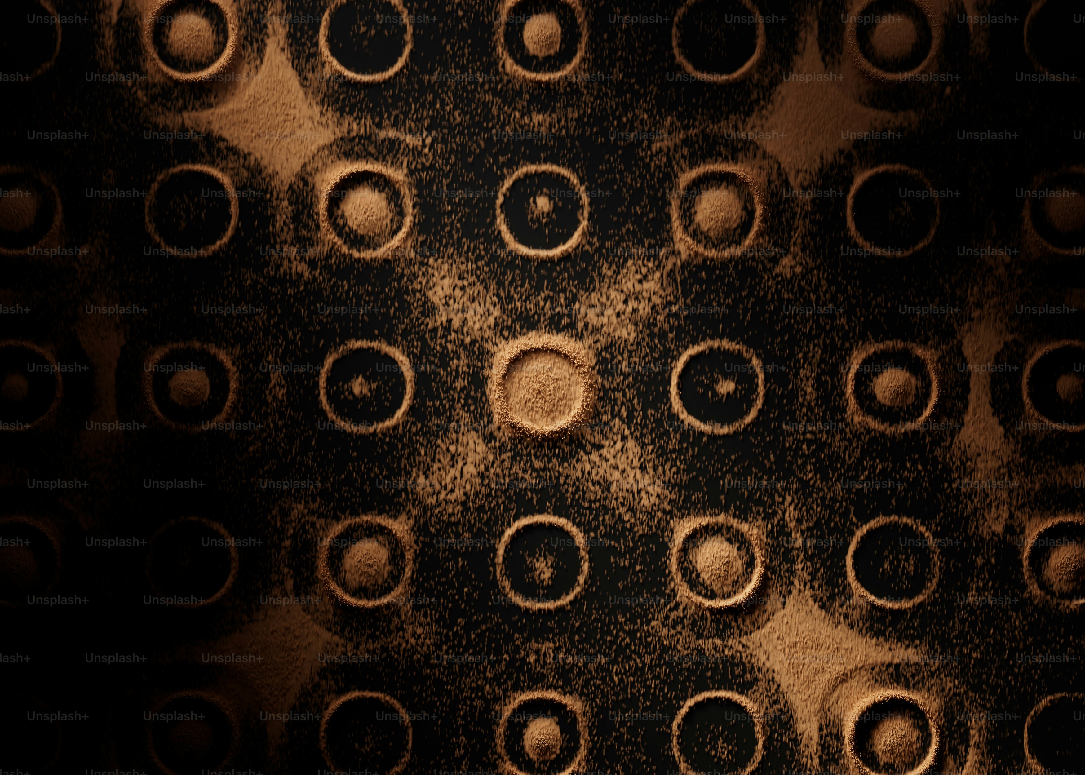 Close-up of a textured surface with circular patterns