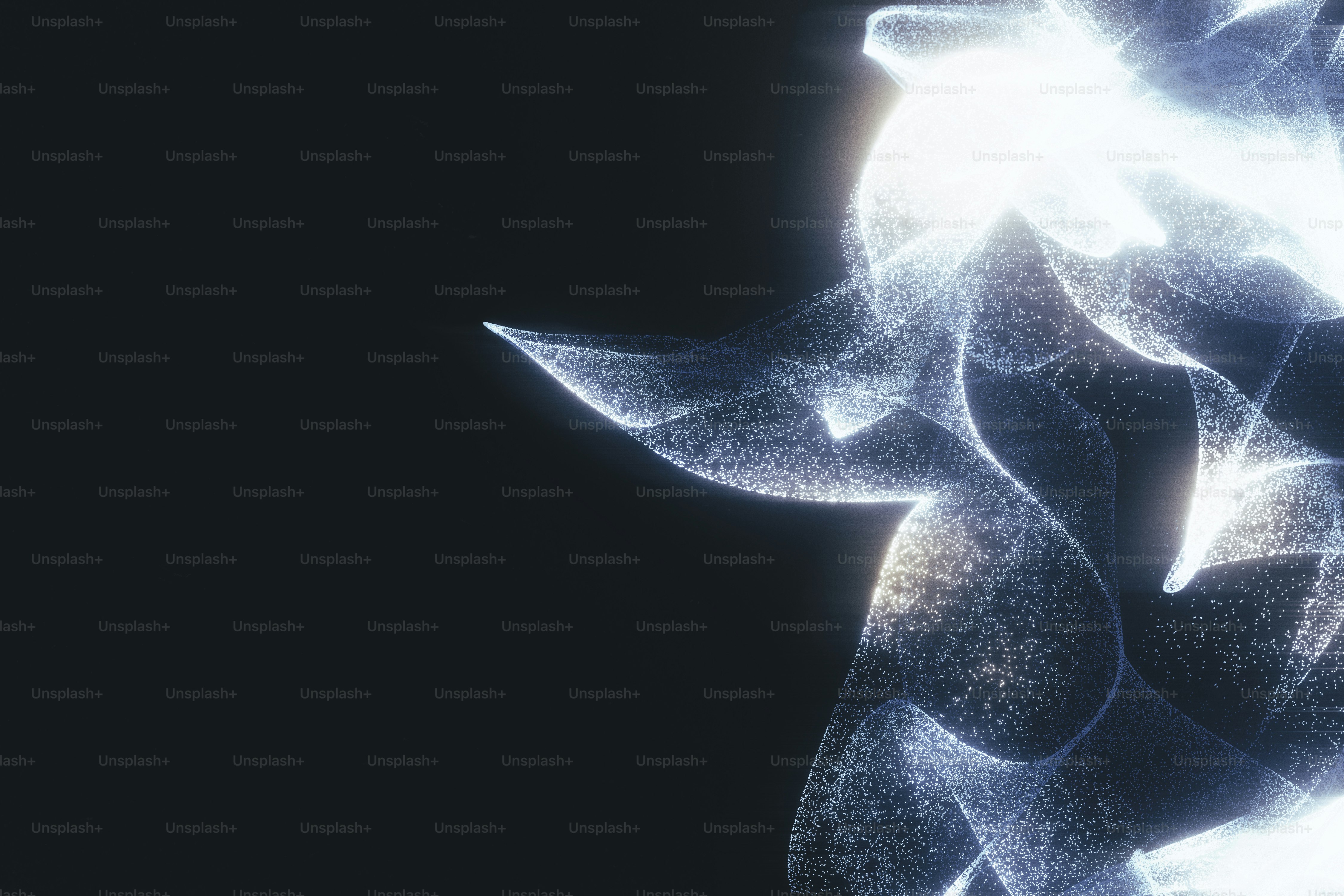 Abstract glowing lines and dots on dark background photo – Technology ...
