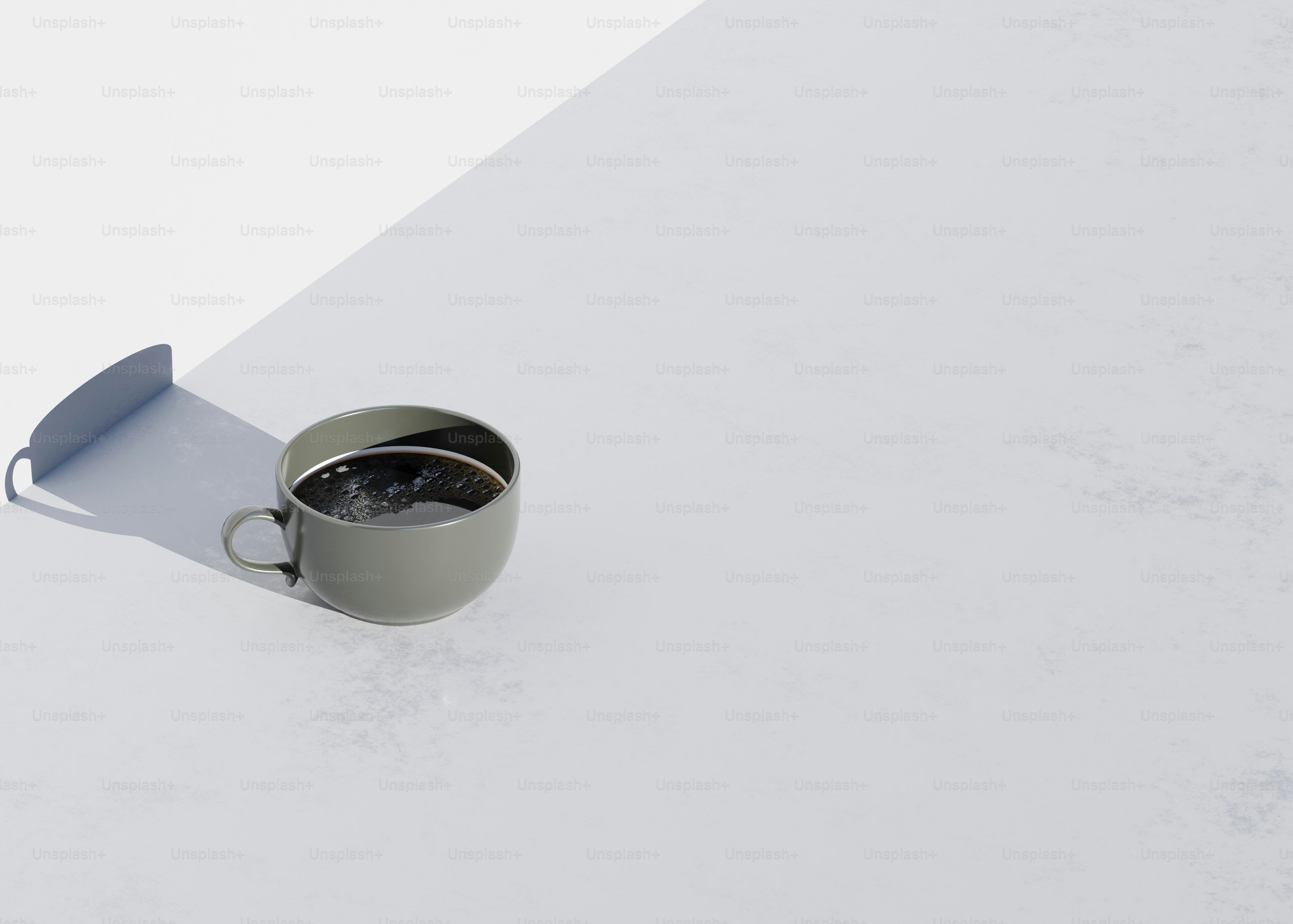 A gray mug with a handle casts a shadow. photo – Wallpaper Image on ...