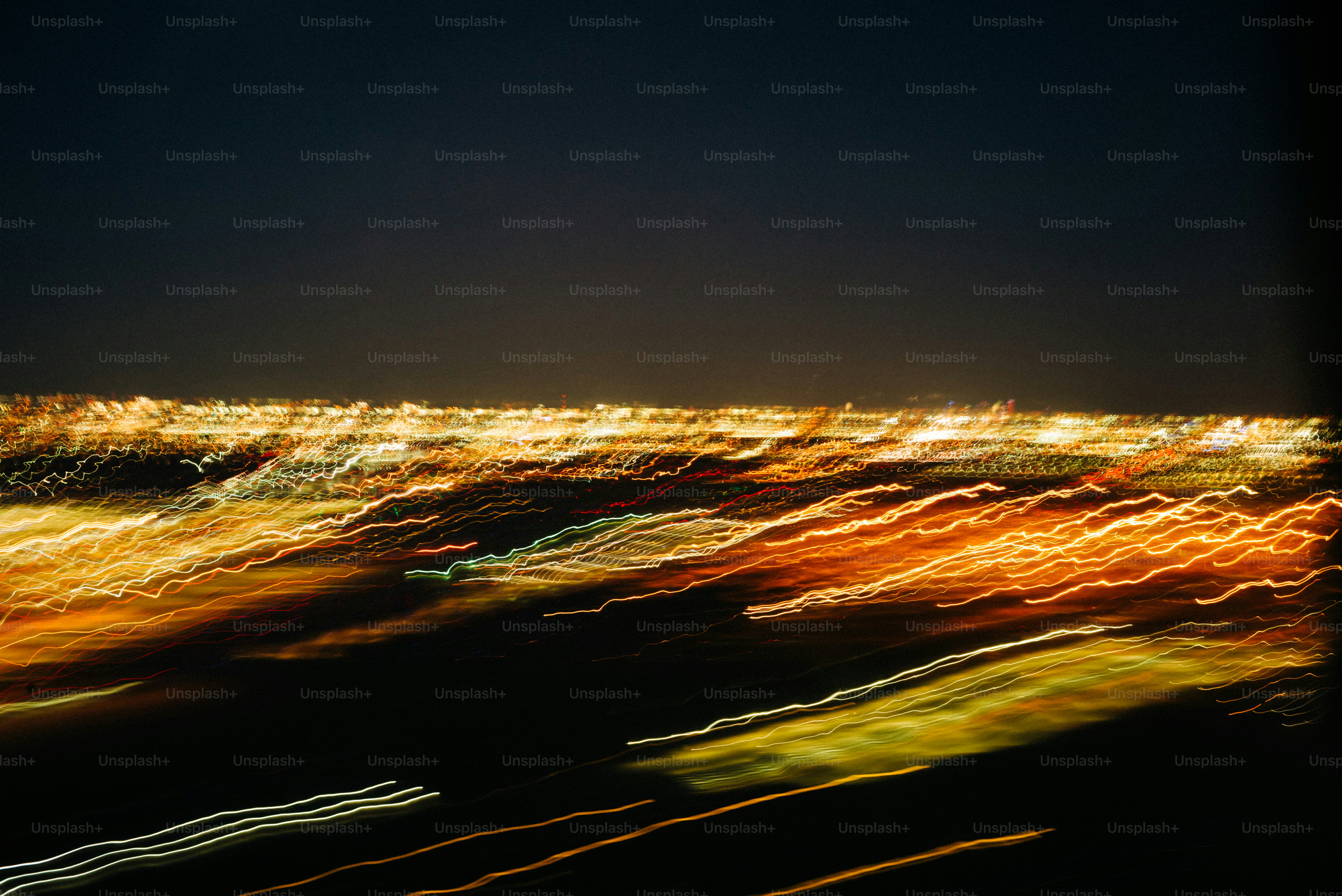 Abstract streaks of light from city at night