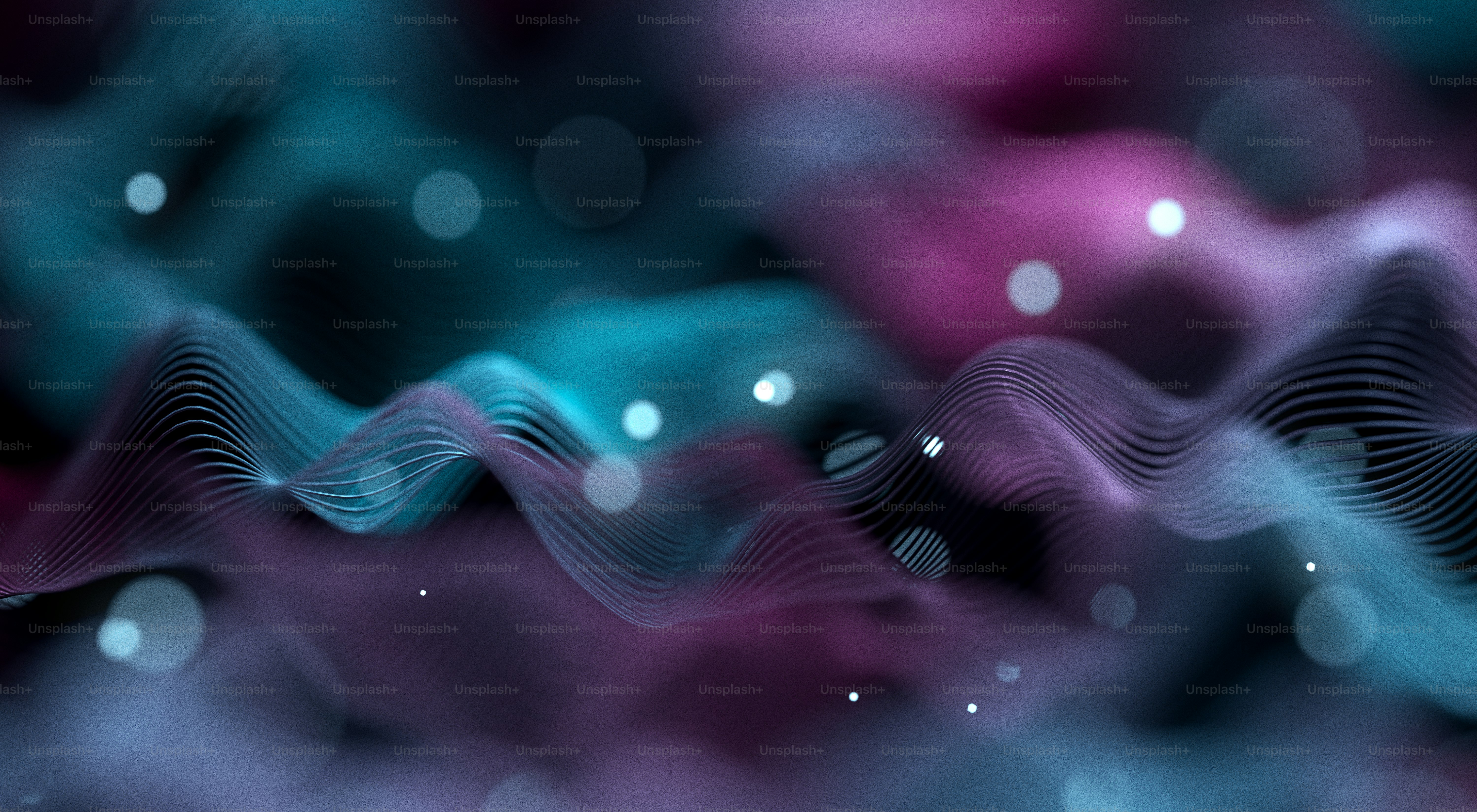 Abstract flowing waves with glowing particles photo – Abstract Image on ...
