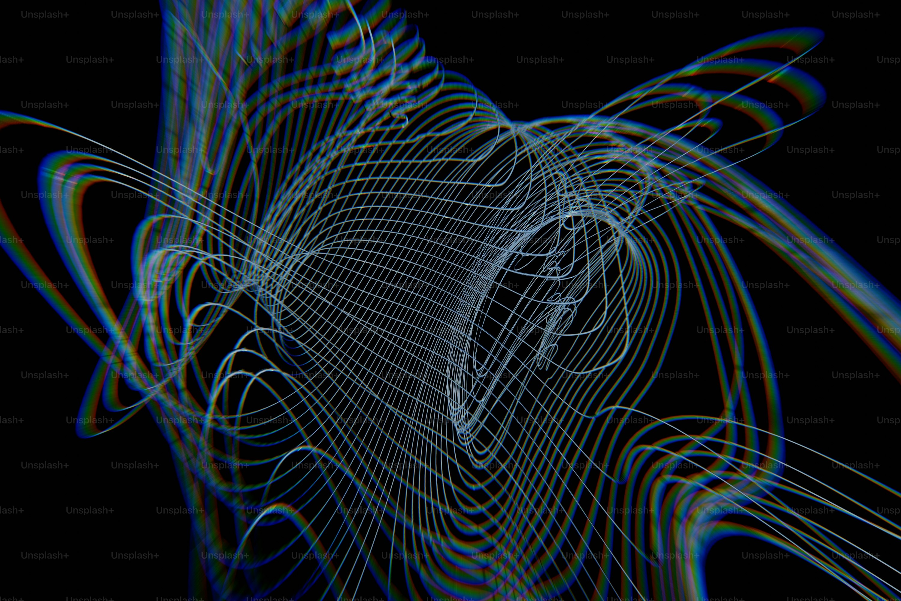 Abstract light trails against a dark background photo – Abstract Image ...