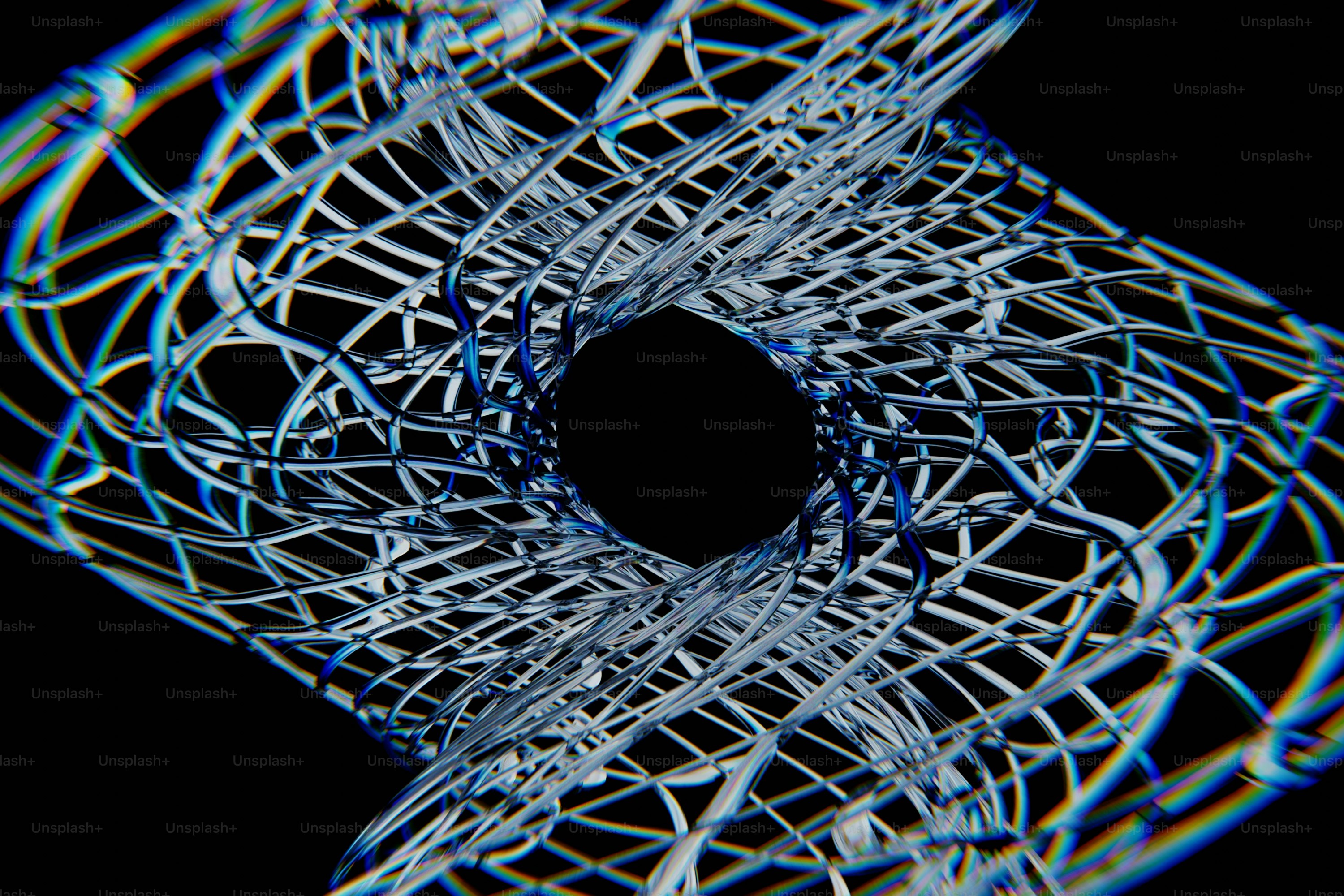 Abstract metallic structure with blue accents photo – Abstract Image on ...