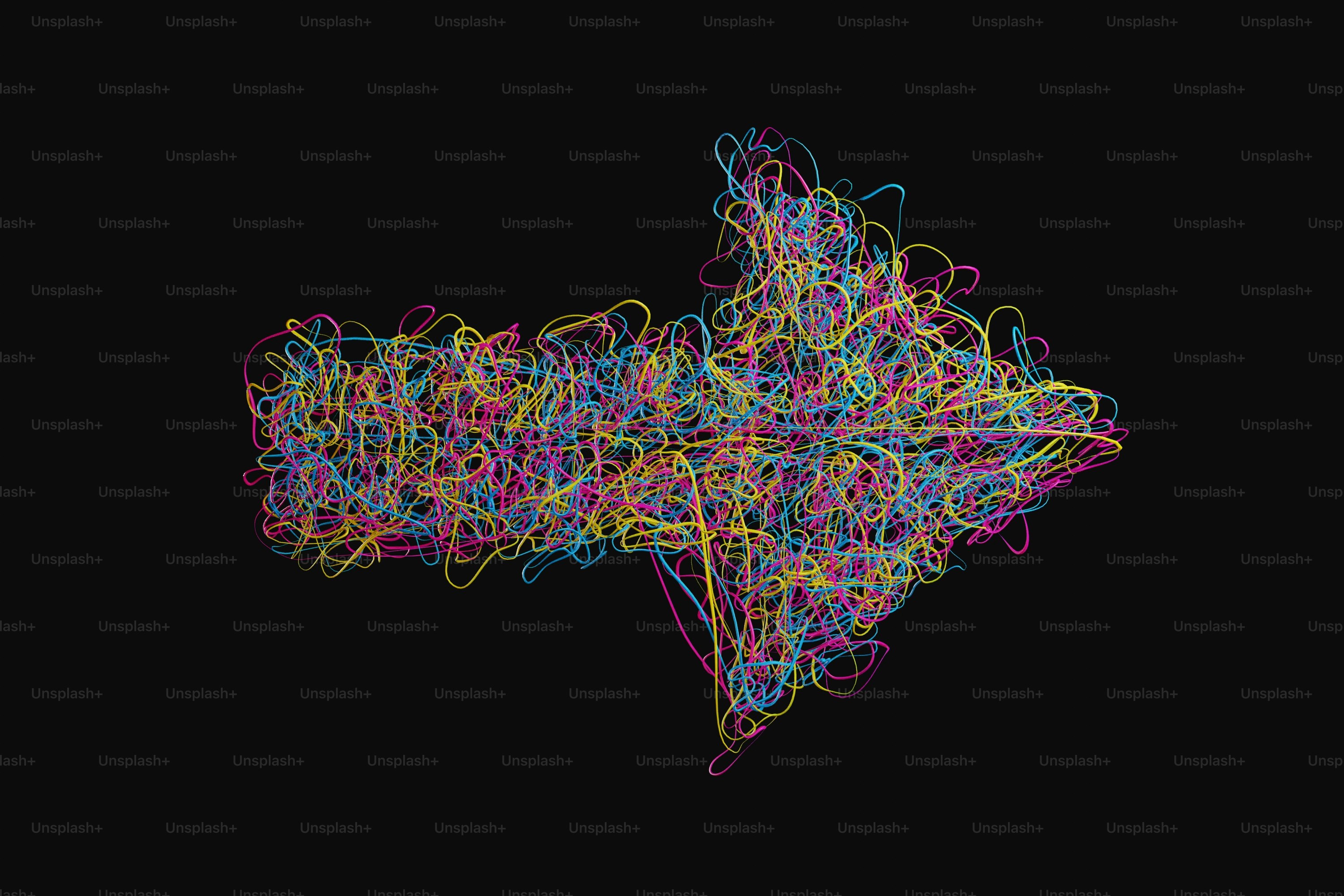 Colorful abstract arrow shape on black background