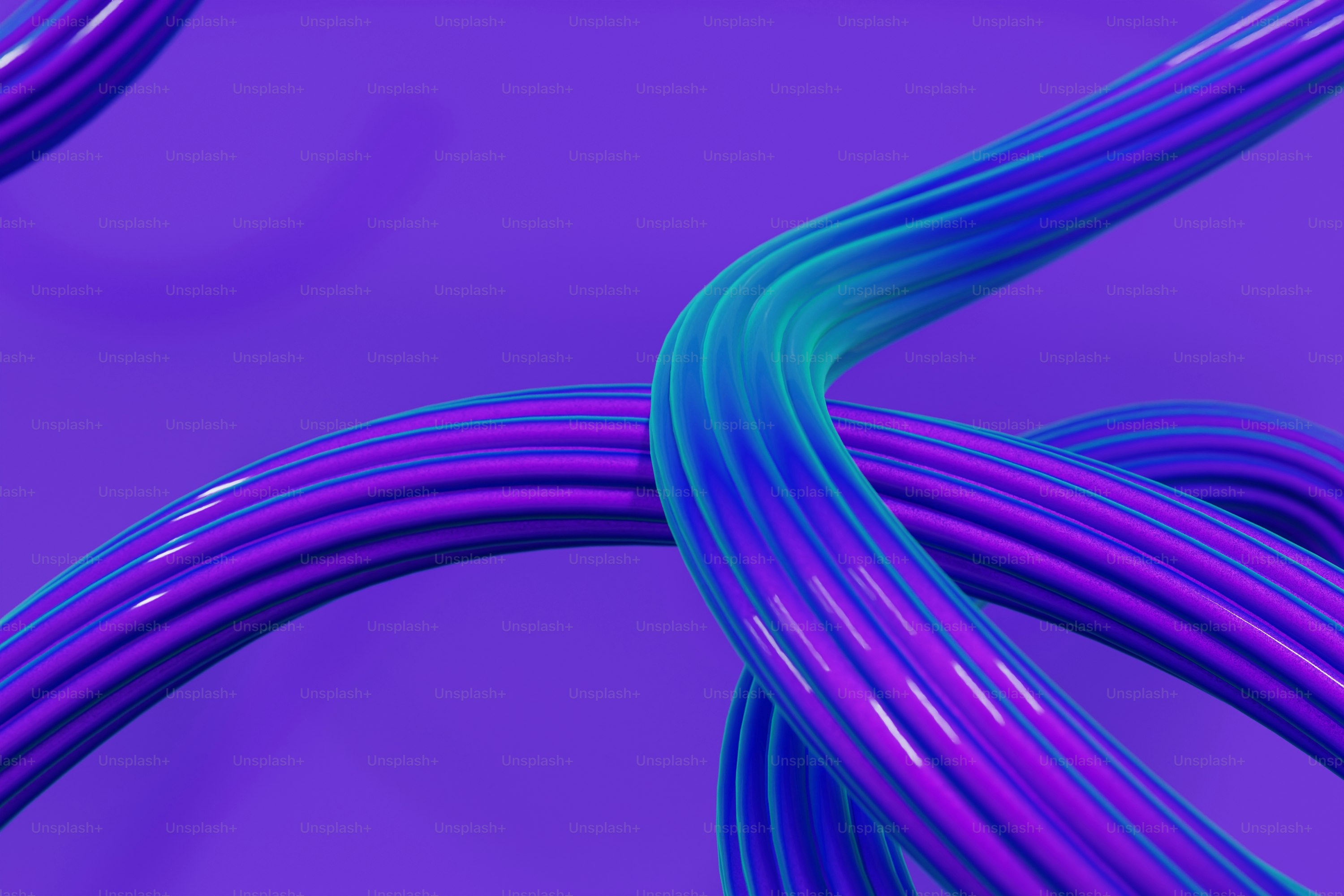 추상적인 보라색과 파란색 꼬인 가닥