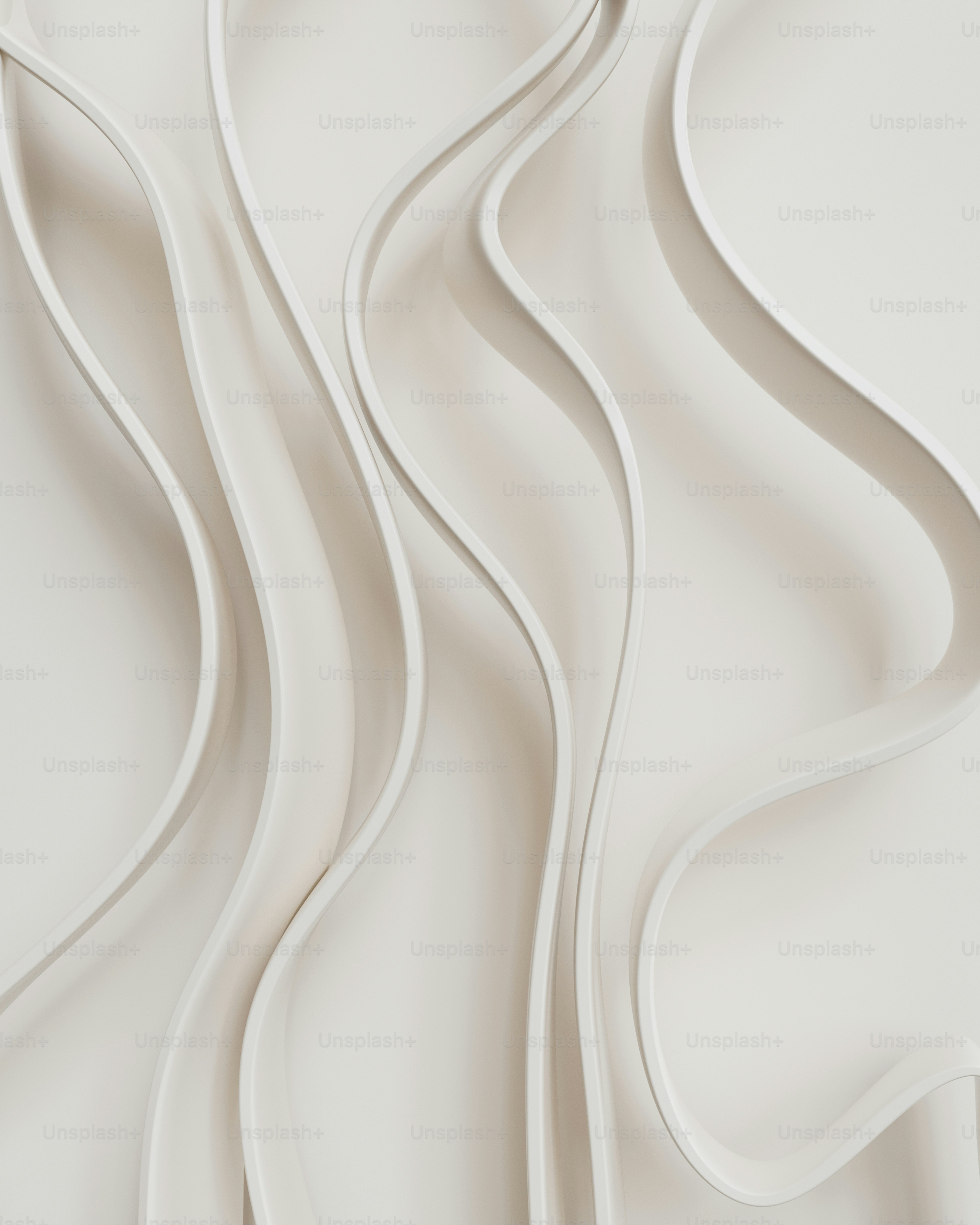 Abstract white wavy lines on a white background