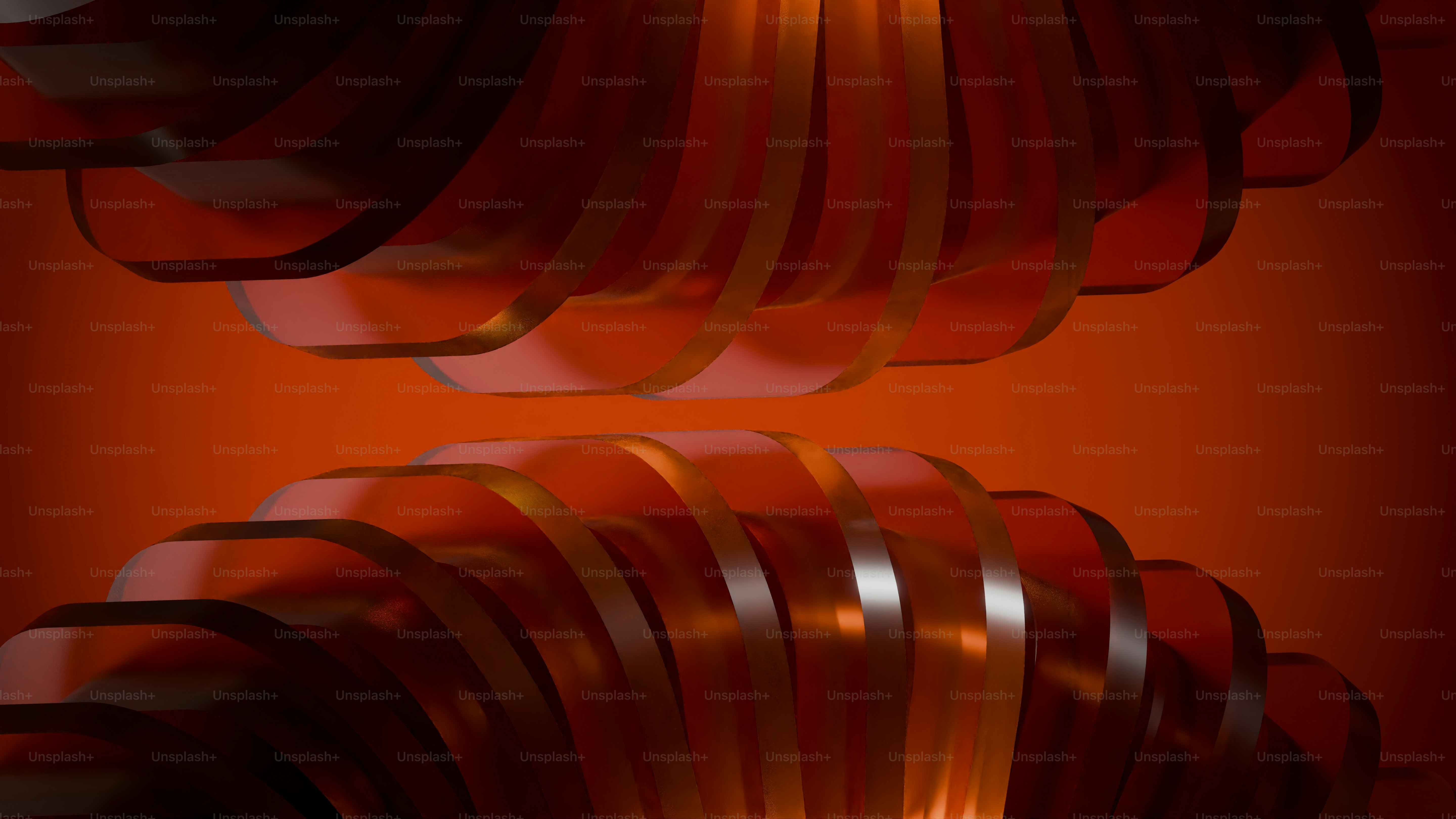 빛이 있는 추상적인 주황색 유리 층