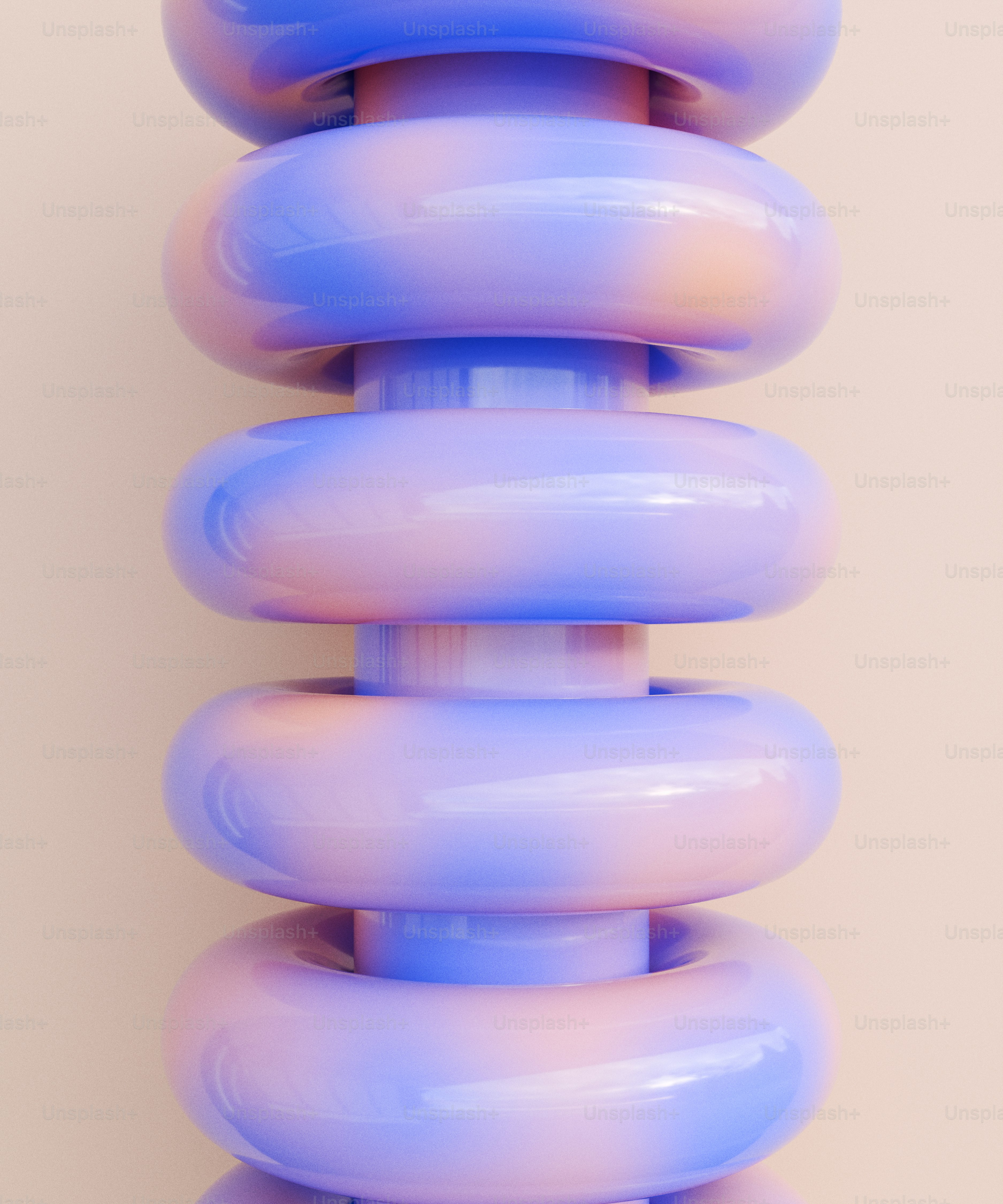 Abstract colorful rings on a blue background photo – 3d render Image on ...