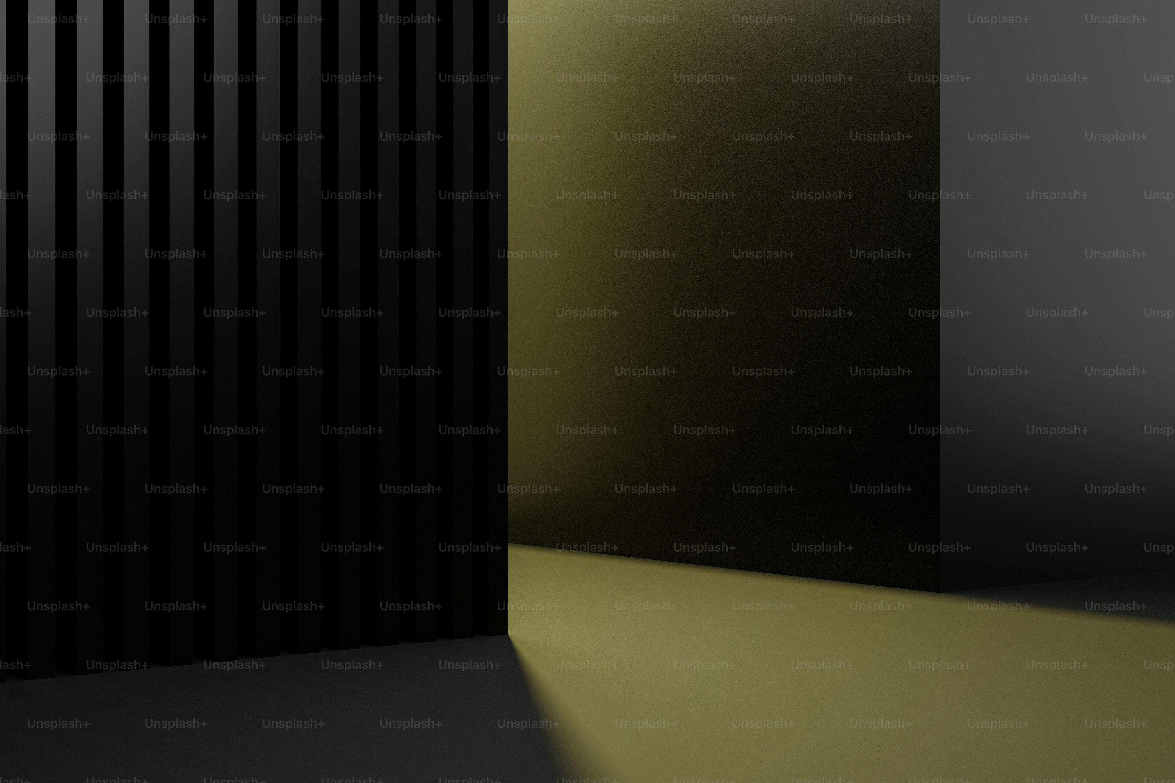 기하학적 형태와 그림자가 있는 현대 추상 실내