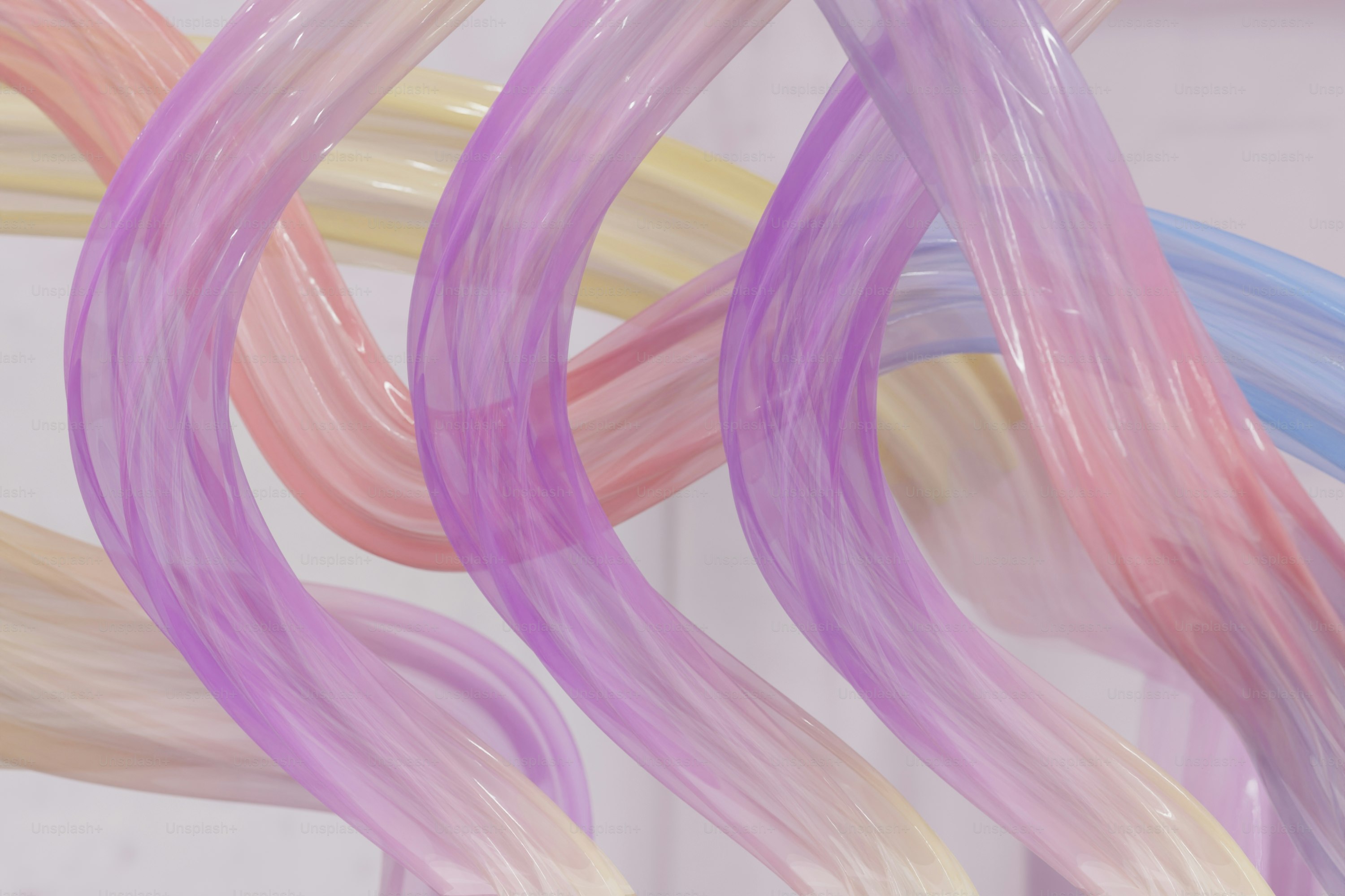 소용돌이치는 파스텔 색상의 리본, 추상적인 배경