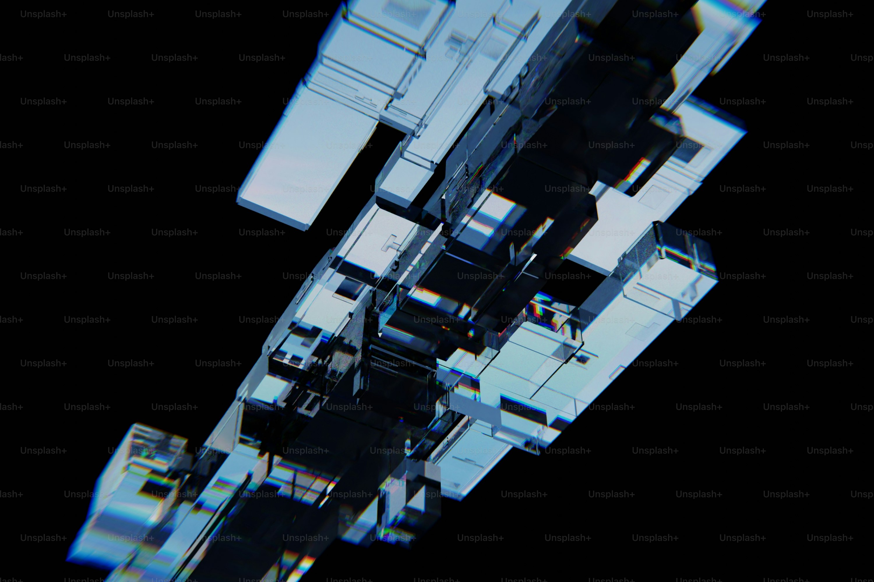 Abstract geometric structure with transparent planes