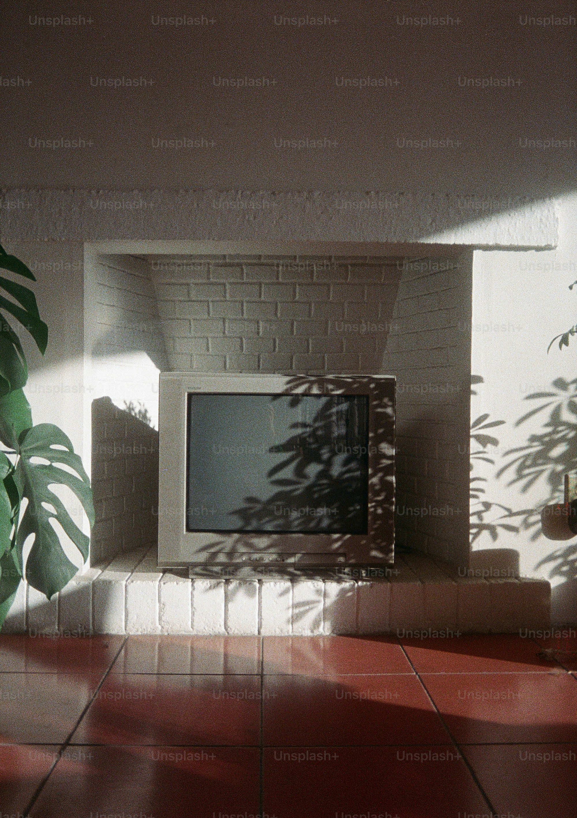 Old television set in a sunlit room
